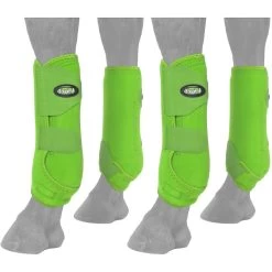 Tough-1 Extreme Vented Horse Sport Boots Set, Neon Green