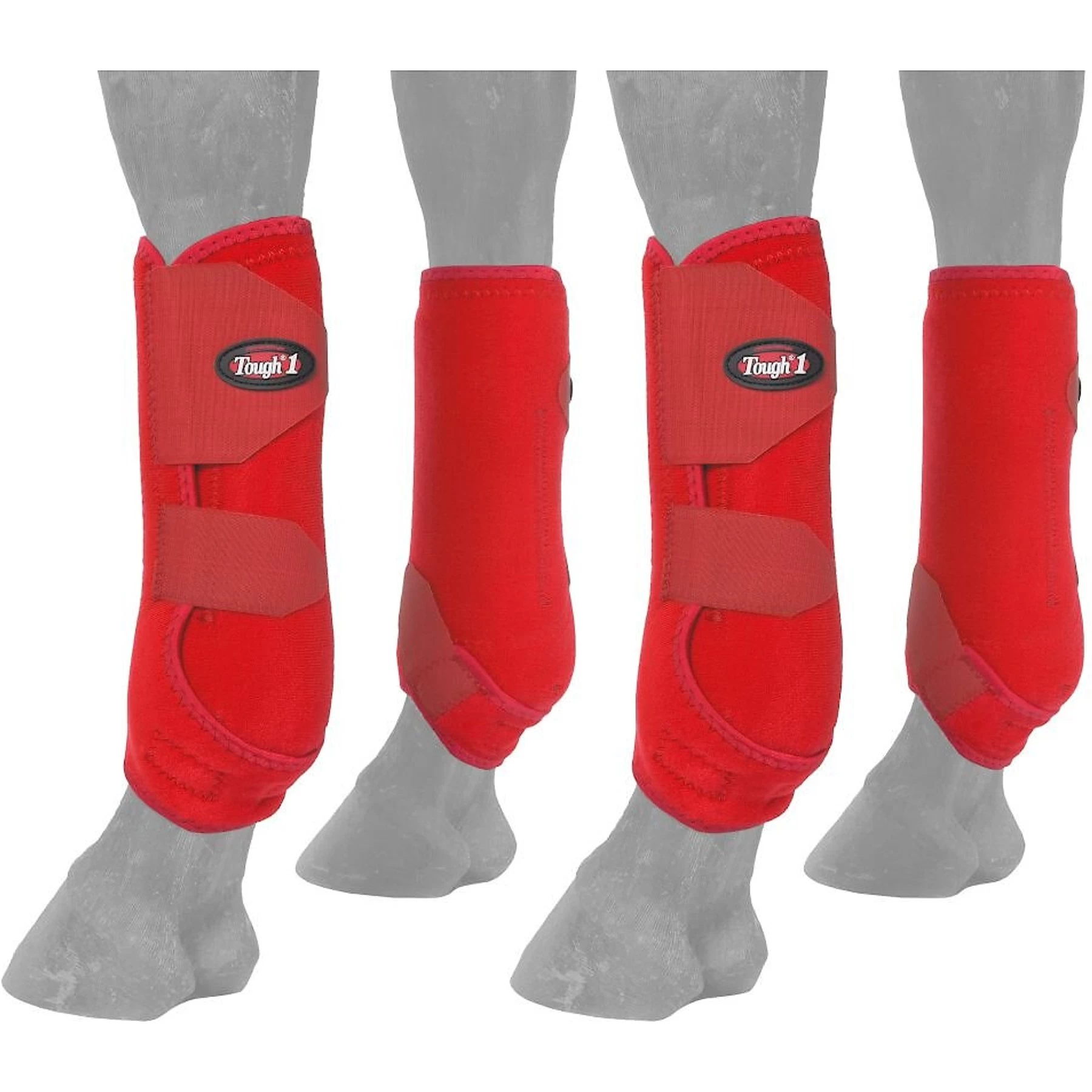 Tough-1 Extreme Vented Horse Sport Boots Set, Red 1 Tough-1 Extreme Vented Horse Sport Boots Set, Red