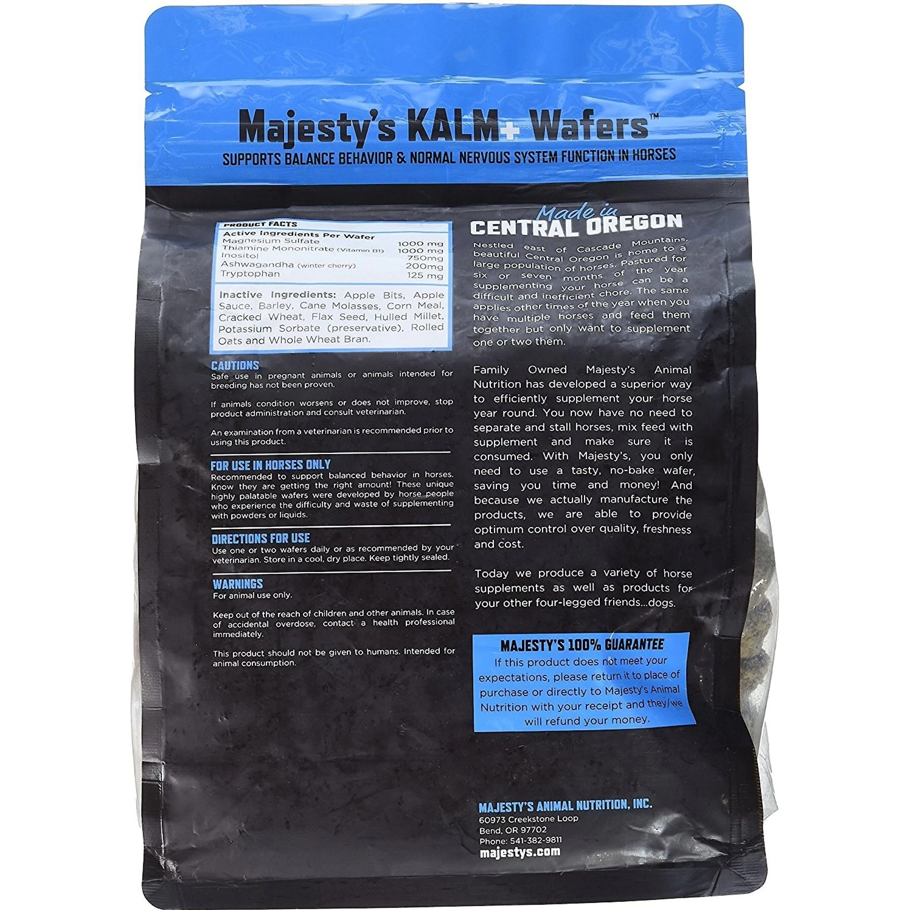 Majesty's Kalm+ Nervous System Support Apple Flavor Wafers Horse Supplement 2 Majesty's Kalm+ Nervous System Support Apple Flavor Wafers Horse Supplement - Image 2