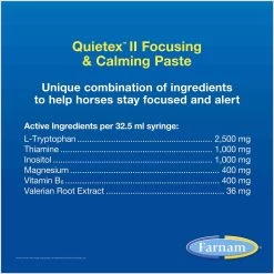 Farnam Quietex Focusing & Calming Paste Horse Supplement, 1.09-mL Syringe 13 Farnam Quietex Focusing & Calming Paste Horse Supplement, 1.09-mL Syringe -Horse Supplies Shop 115648 PT4. AC SS1800 V1692209740