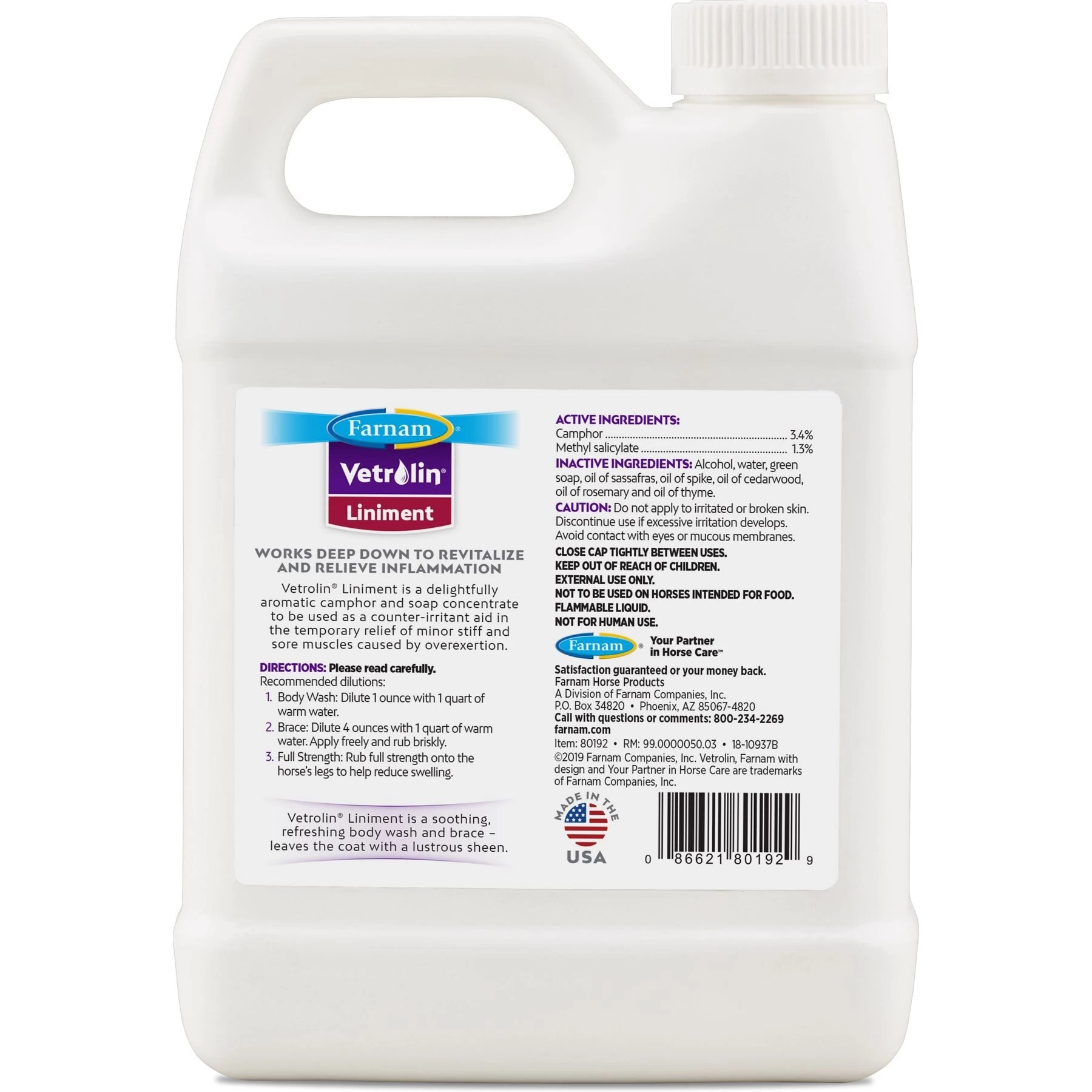 Farnam Vetrolin Sore Muscle & Joint Pain Relief Horse Liniment Concentrate 8 Farnam Vetrolin Sore Muscle & Joint Pain Relief Horse Liniment Concentrate - Image 8