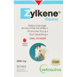 Vetoquinol Zylkene Equine Behavior Support Apple Flavor Powder Horse Supplement 2000 Mg, 20 Count