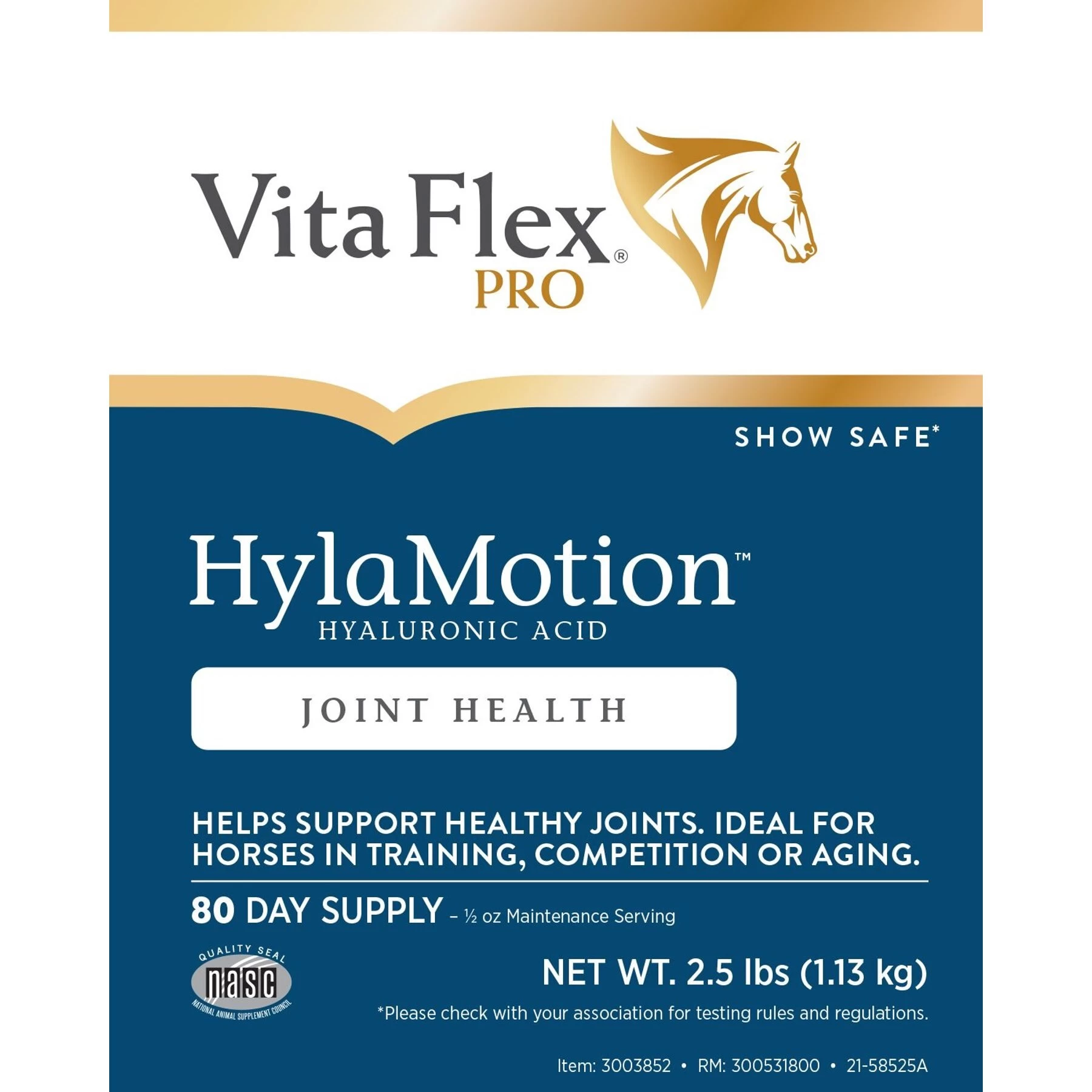 Vita Flex Pro Hylamotion Equine Joint Support Hay Flavor Powder Horse Supplement, 2.5-lb Bucket 3 Vita Flex Pro Hylamotion Equine Joint Support Hay Flavor Powder Horse Supplement, 2.5-lb Bucket - Image 3