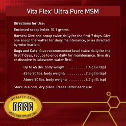 Vita Flex Pro MSM Ultra Pure Joint Support Granules Dog & Horse Supplement, 4-lb Bucket -Horse Supplies Shop 165299 PT5. AC SS1800 V1646869673