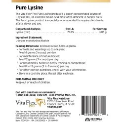 Vita Flex Pro Pure Lysine Amino Acid Powder Horse Supplement 151 Day Supply, 4-lb Bucket -Horse Supplies Shop 165308 PT5. AC SS1800 V1644978115