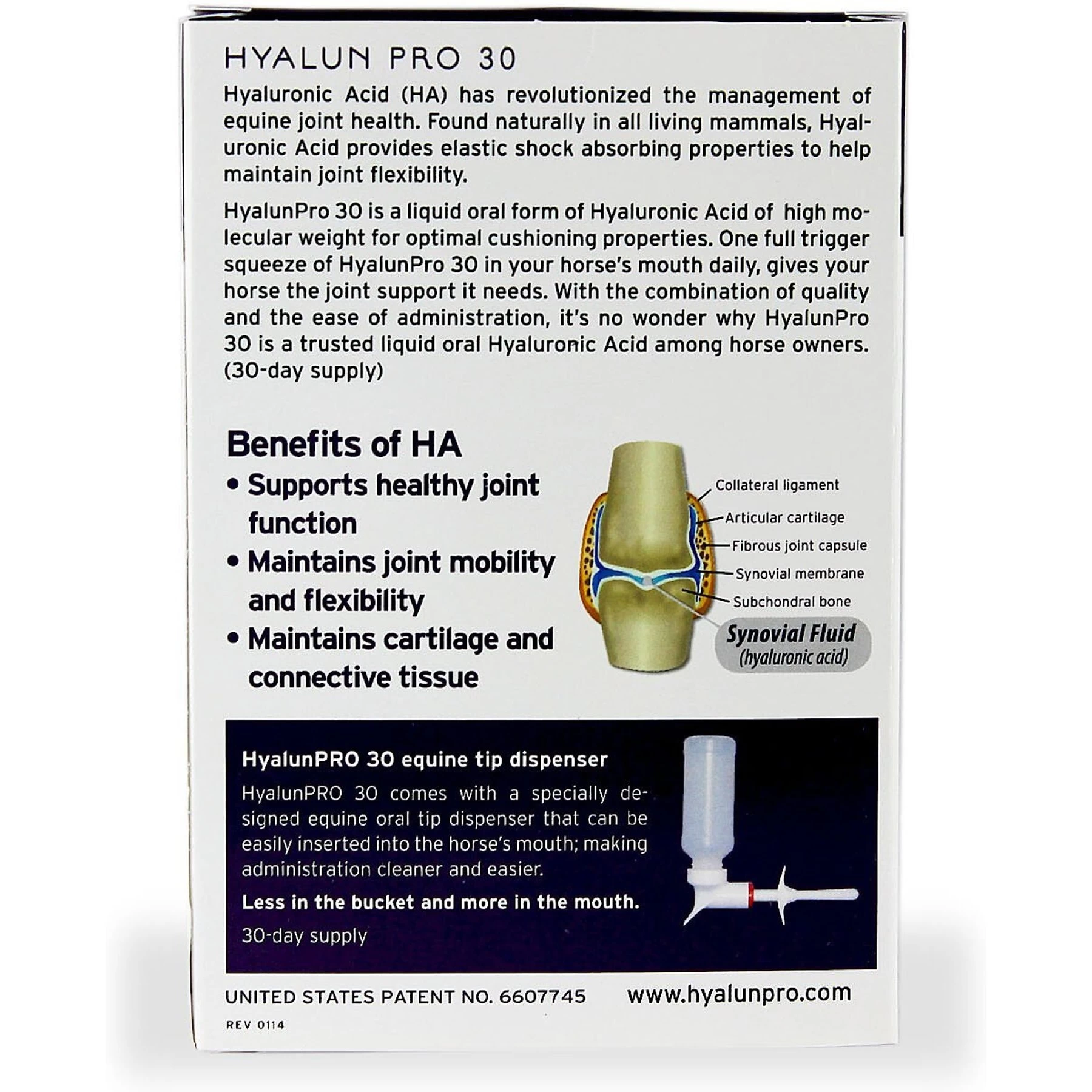 Hyalun Pro Hyaluronic Acid Joint Support Liquid Horse Supplement 2 Hyalun Pro Hyaluronic Acid Joint Support Liquid Horse Supplement - Image 2