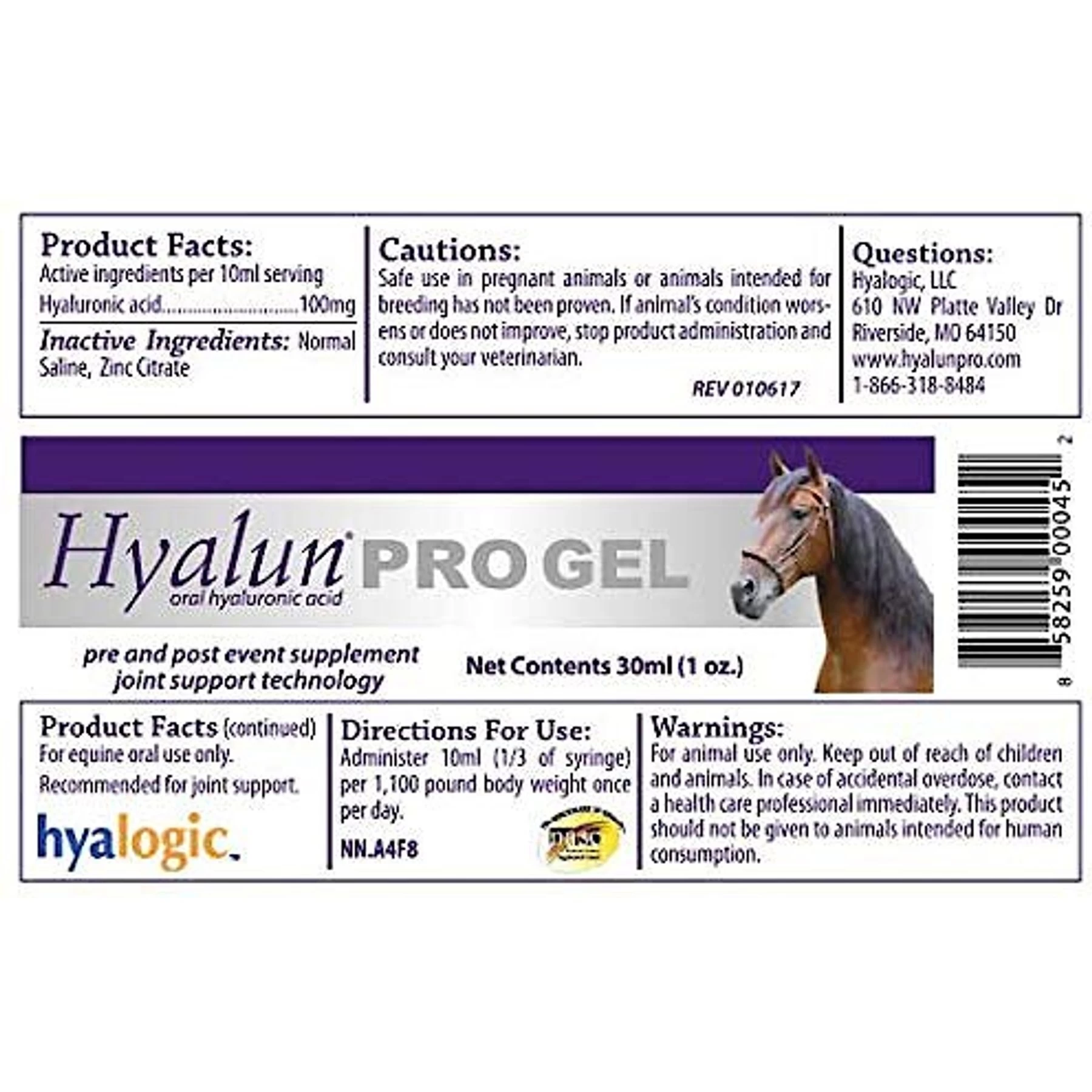 Hyalun Pro Gel Hyaluronic Acid Joint & Cartilage Care Gel Horse Supplement, 1-oz Syringe 2 Hyalun Pro Gel Hyaluronic Acid Joint & Cartilage Care Gel Horse Supplement, 1-oz Syringe - Image 2
