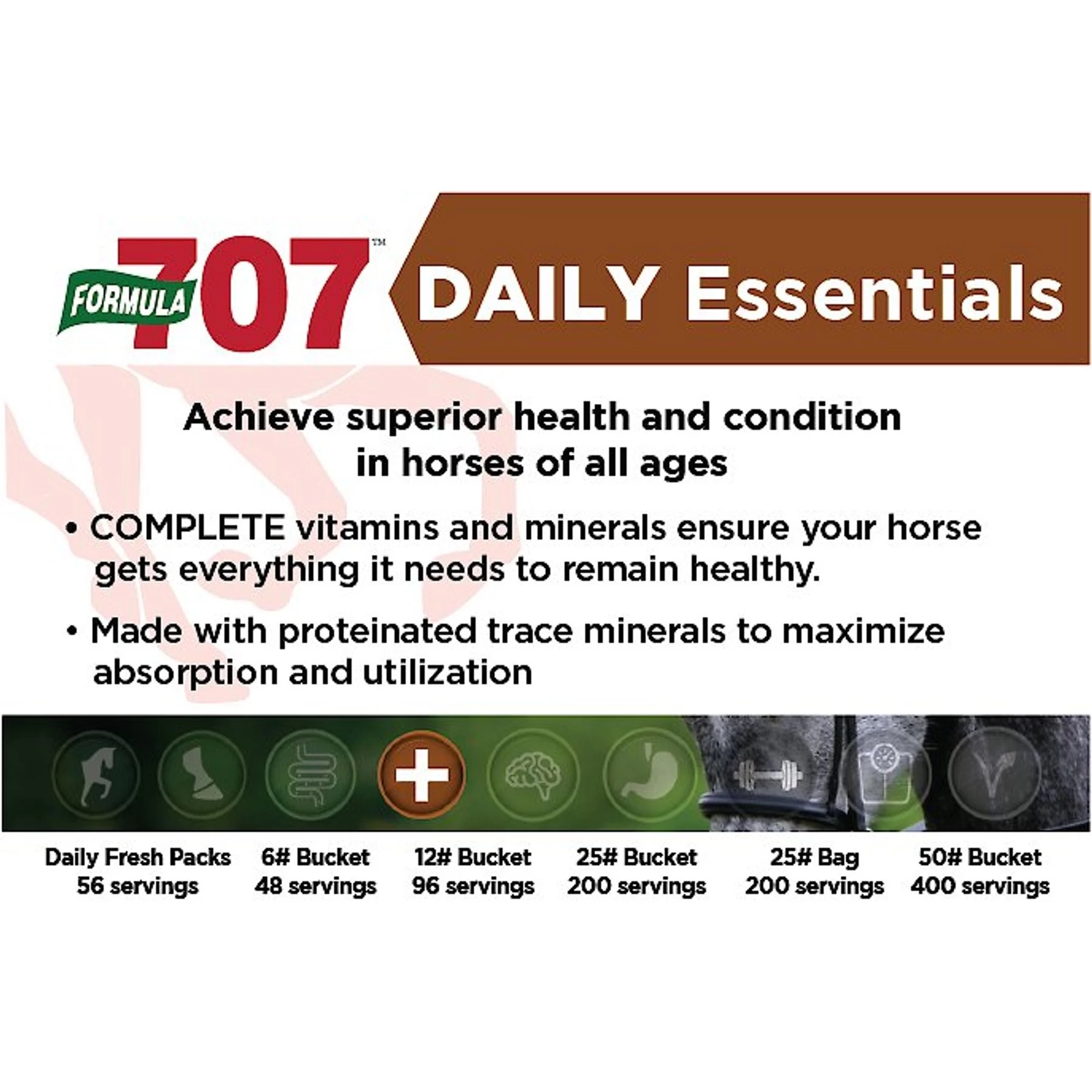 Formula 707 Joint 6-in-1 & Daily Essentials Pellets Hay Flavor Horse Supplement, 28 Count 4 Formula 707 Joint 6-in-1 & Daily Essentials Pellets Hay Flavor Horse Supplement, 28 Count - Image 4