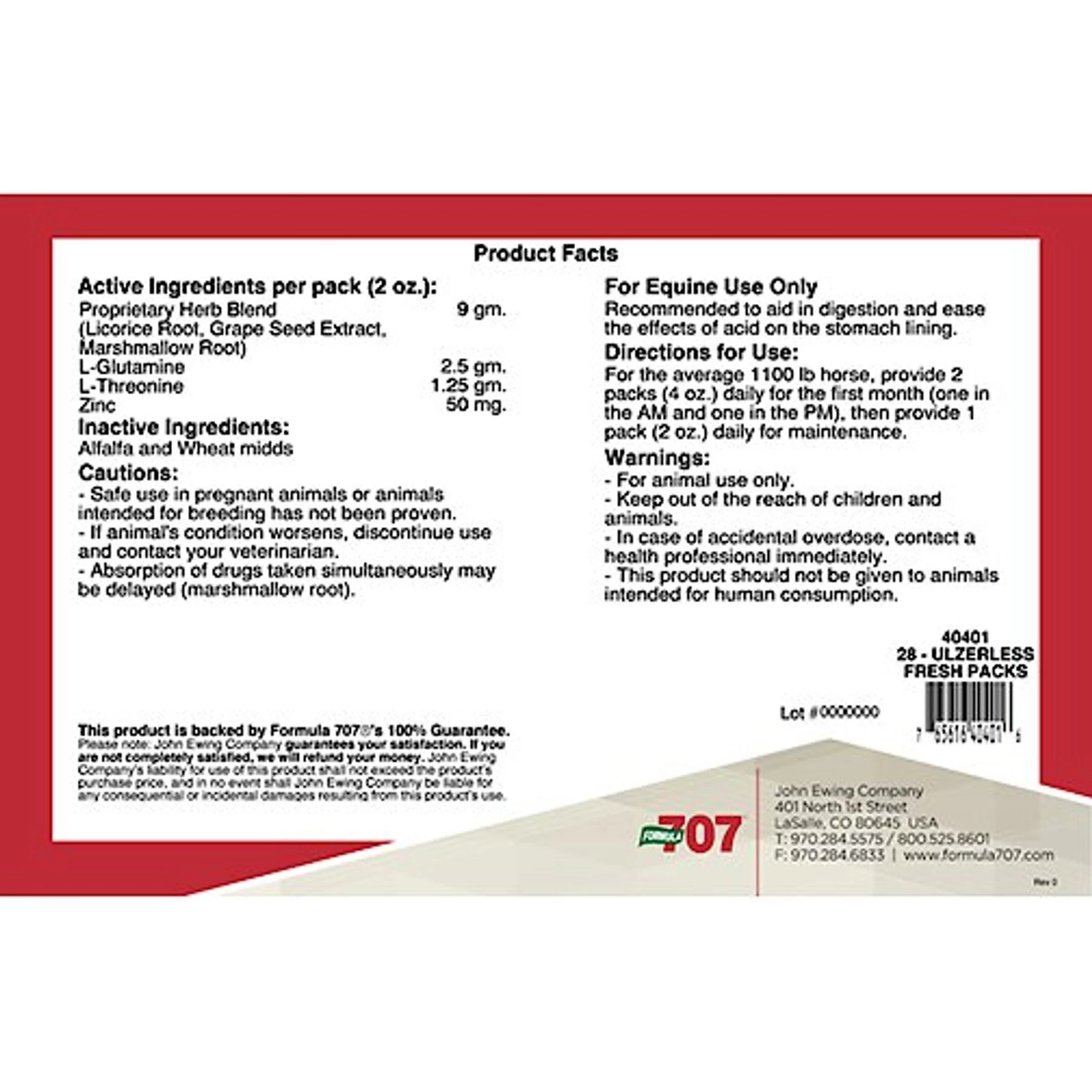 Formula 707 ULZERless Digestive Health Hay Flavor Pellets Horse Supplement, 28 Count 2 Formula 707 ULZERless Digestive Health Hay Flavor Pellets Horse Supplement, 28 Count - Image 2