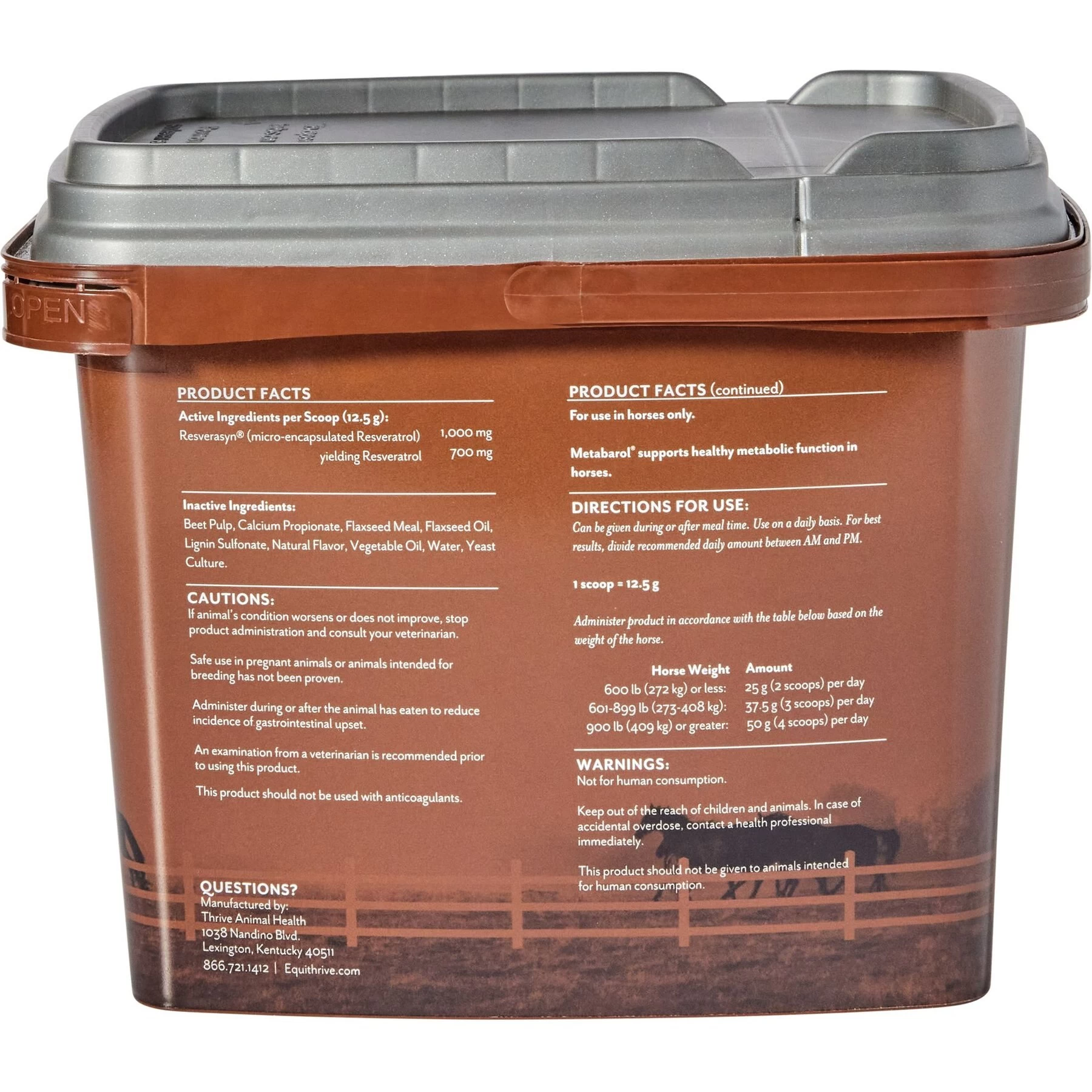 Equithrive Metabarol Metabolism Support Pellets Horse Supplement, 3.3-lb Tub 2 Equithrive Metabarol Metabolism Support Pellets Horse Supplement, 3.3-lb Tub - Image 2