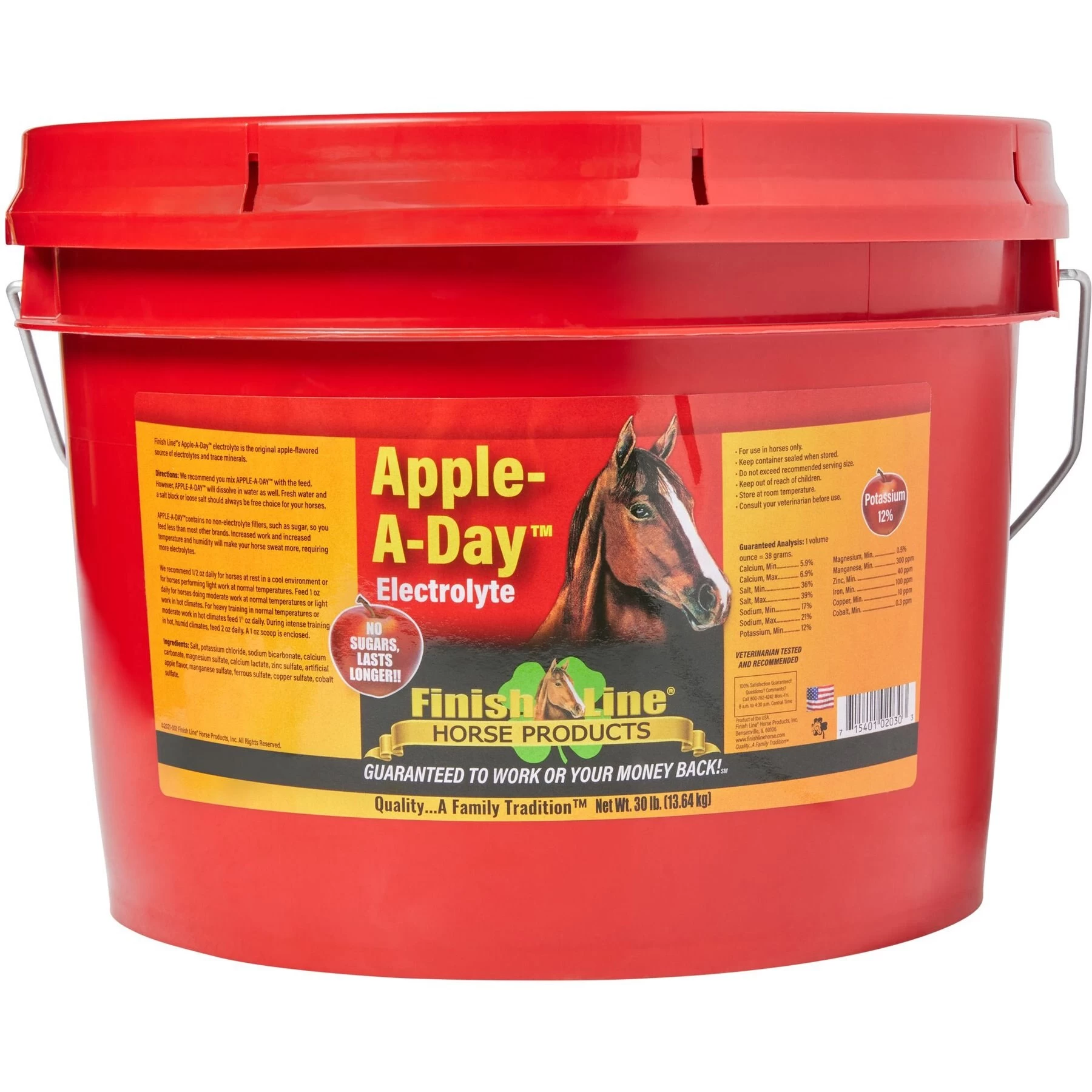 Finish Line Apple-A-Day Electrolyte Apple Flavor Powder Horse Supplement 1 Finish Line Apple-A-Day Electrolyte Apple Flavor Powder Horse Supplement