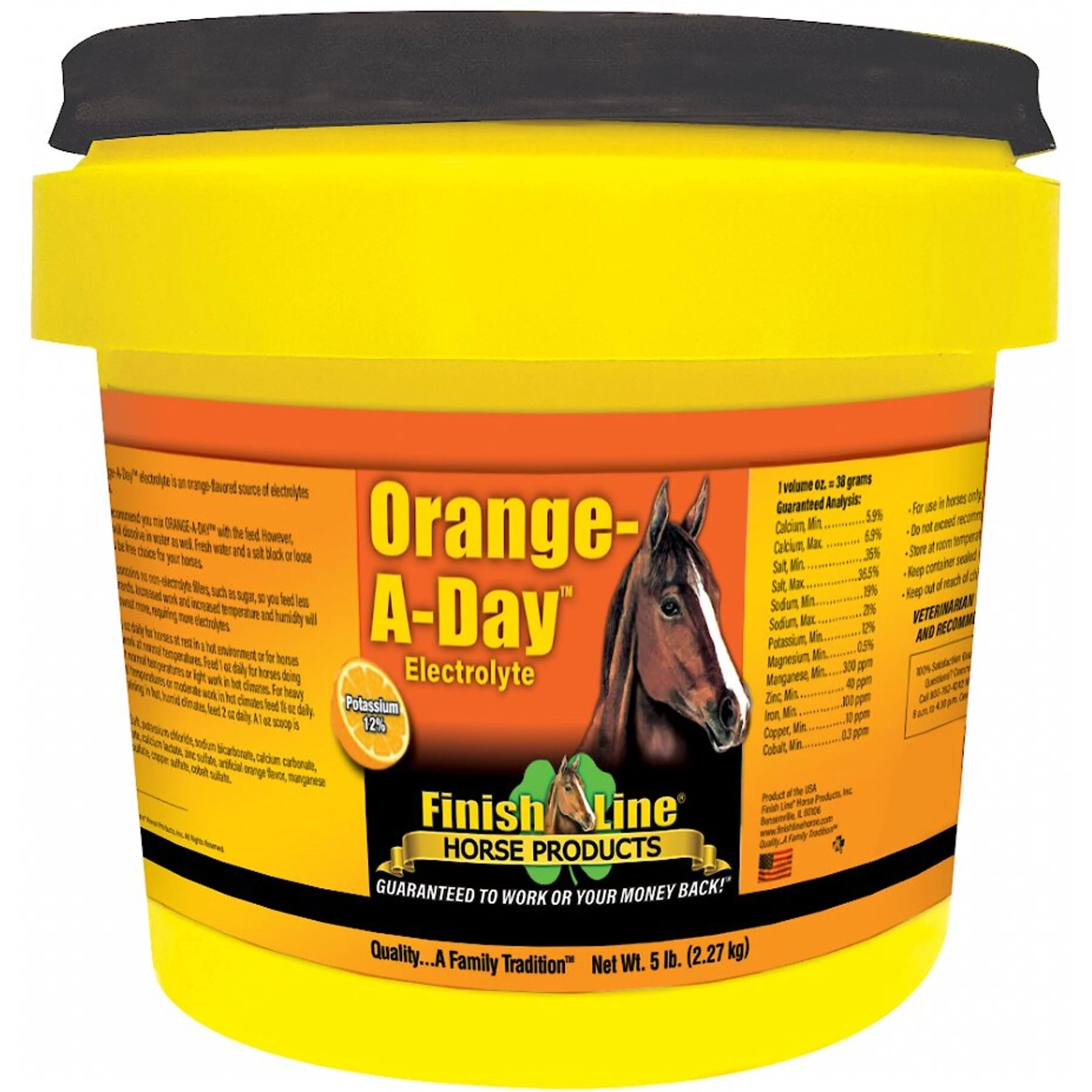Finish Line Orange-A-Day Electrolyte Powder Orange Flavor Horse Supplement 1 Finish Line Orange-A-Day Electrolyte Powder Orange Flavor Horse Supplement