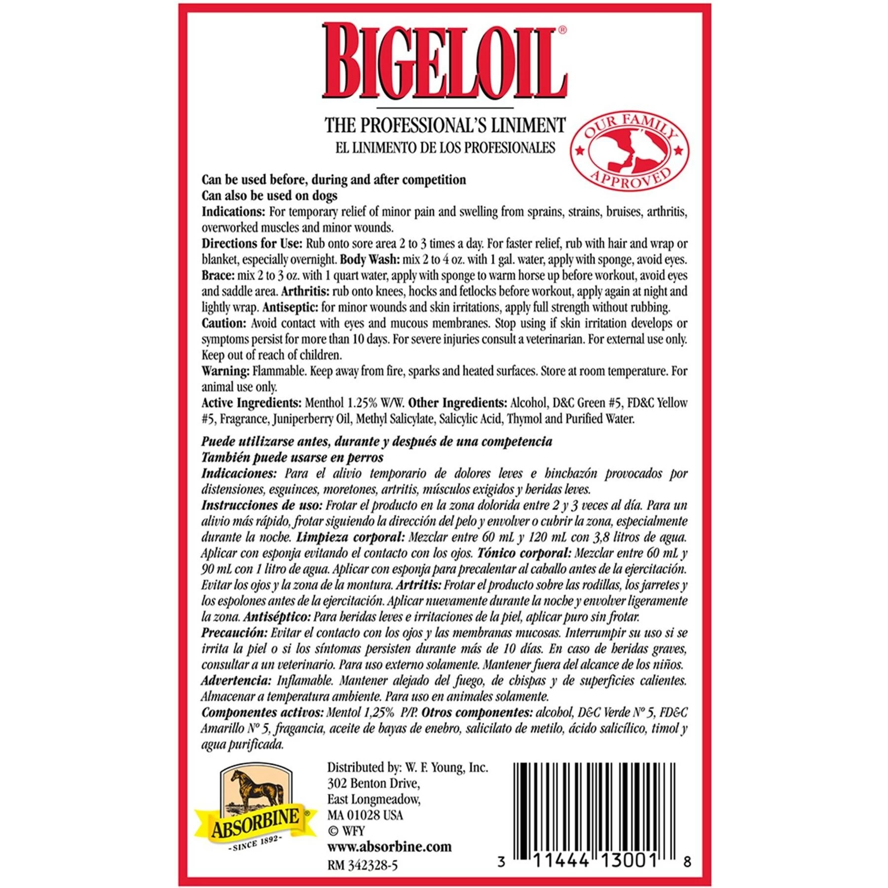 Absorbine Bigeloil Sore Muscle & Joint Pain Relief Horse Liniment Liquid 2 Absorbine Bigeloil Sore Muscle & Joint Pain Relief Horse Liniment Liquid - Image 2