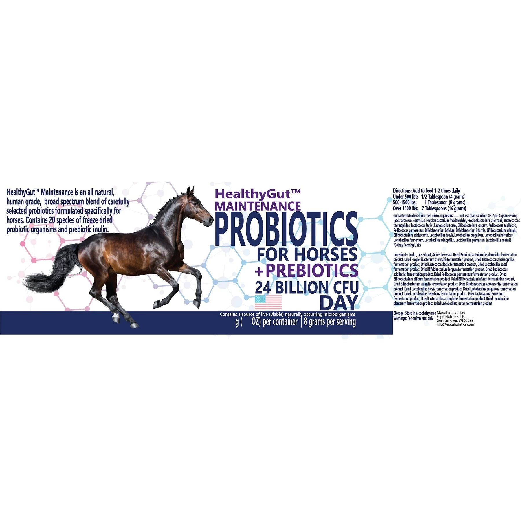 Equa Holistics HealthyGut Maintenance Probiotics Powder Horse Supplement 2 Equa Holistics HealthyGut Maintenance Probiotics Powder Horse Supplement - Image 2