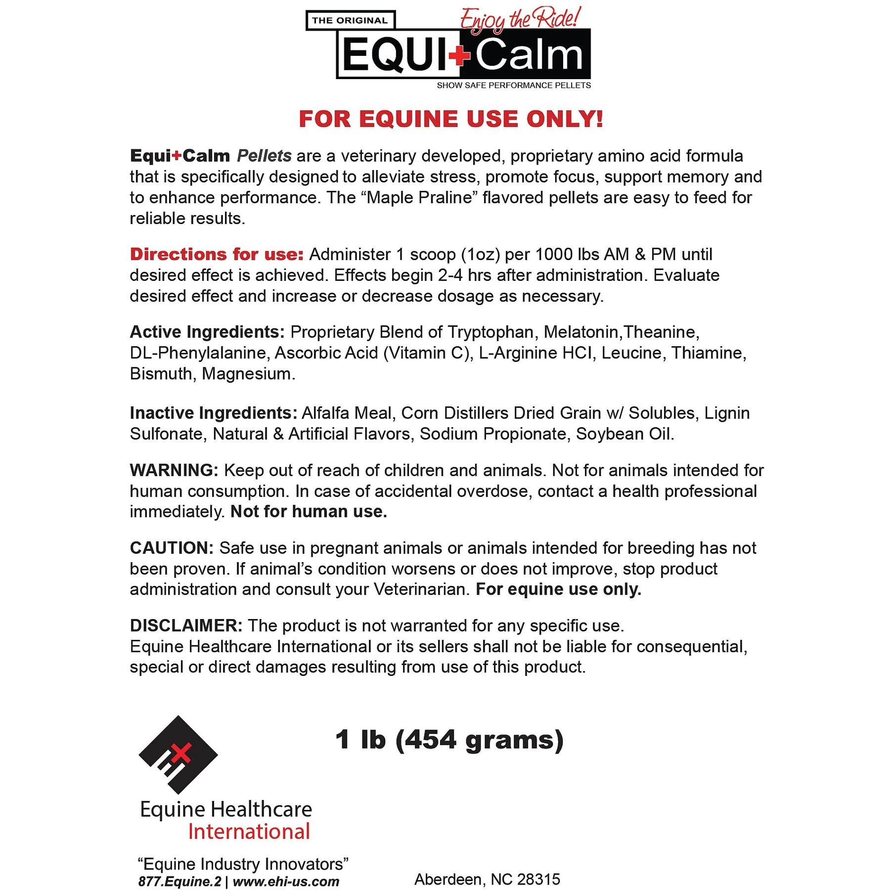 Equine Healthcare International Equi+Calm Molasses Flavor Pellets Horse Supplement 2 Equine Healthcare International Equi+Calm Molasses Flavor Pellets Horse Supplement - Image 2