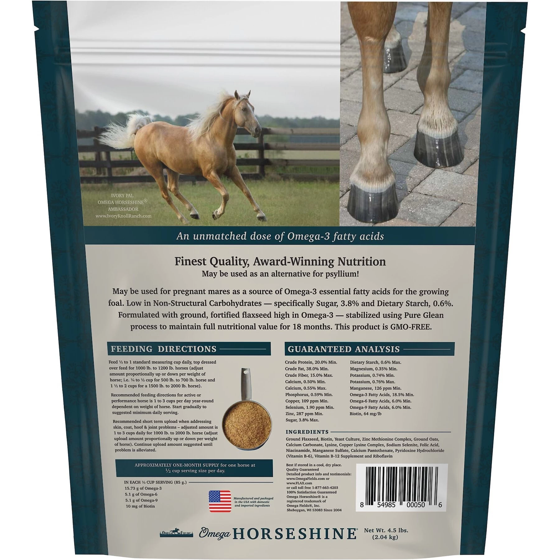 Omega Fields Omega Horseshine Hoof, Skin & Coat Powder Horse Supplement 2 Omega Fields Omega Horseshine Hoof, Skin & Coat Powder Horse Supplement - Image 2