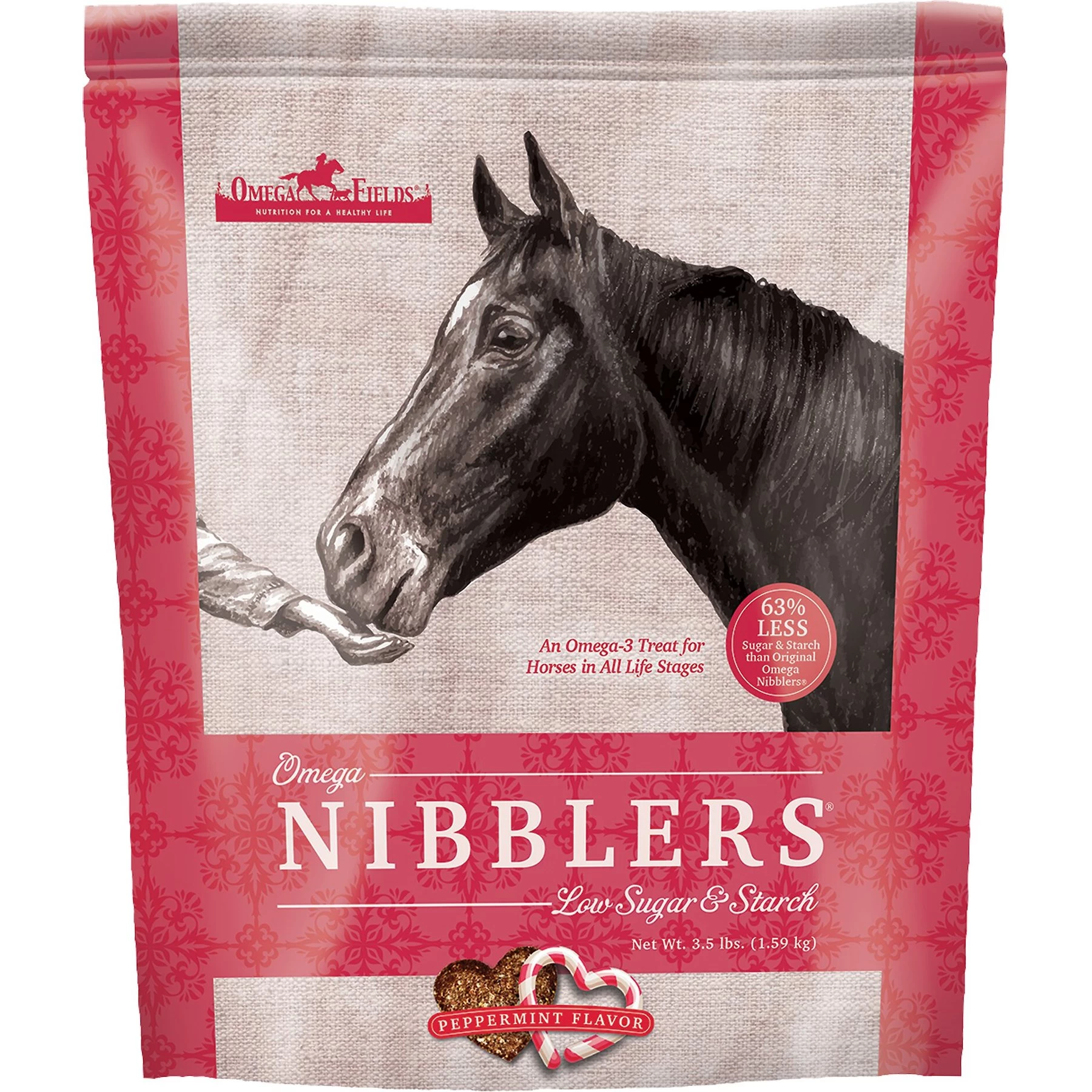 Omega Fields Omega Nibblers Low Sugar & Starch Peppermint Flavor Chews Horse Supplement 1 Omega Fields Omega Nibblers Low Sugar & Starch Peppermint Flavor Chews Horse Supplement