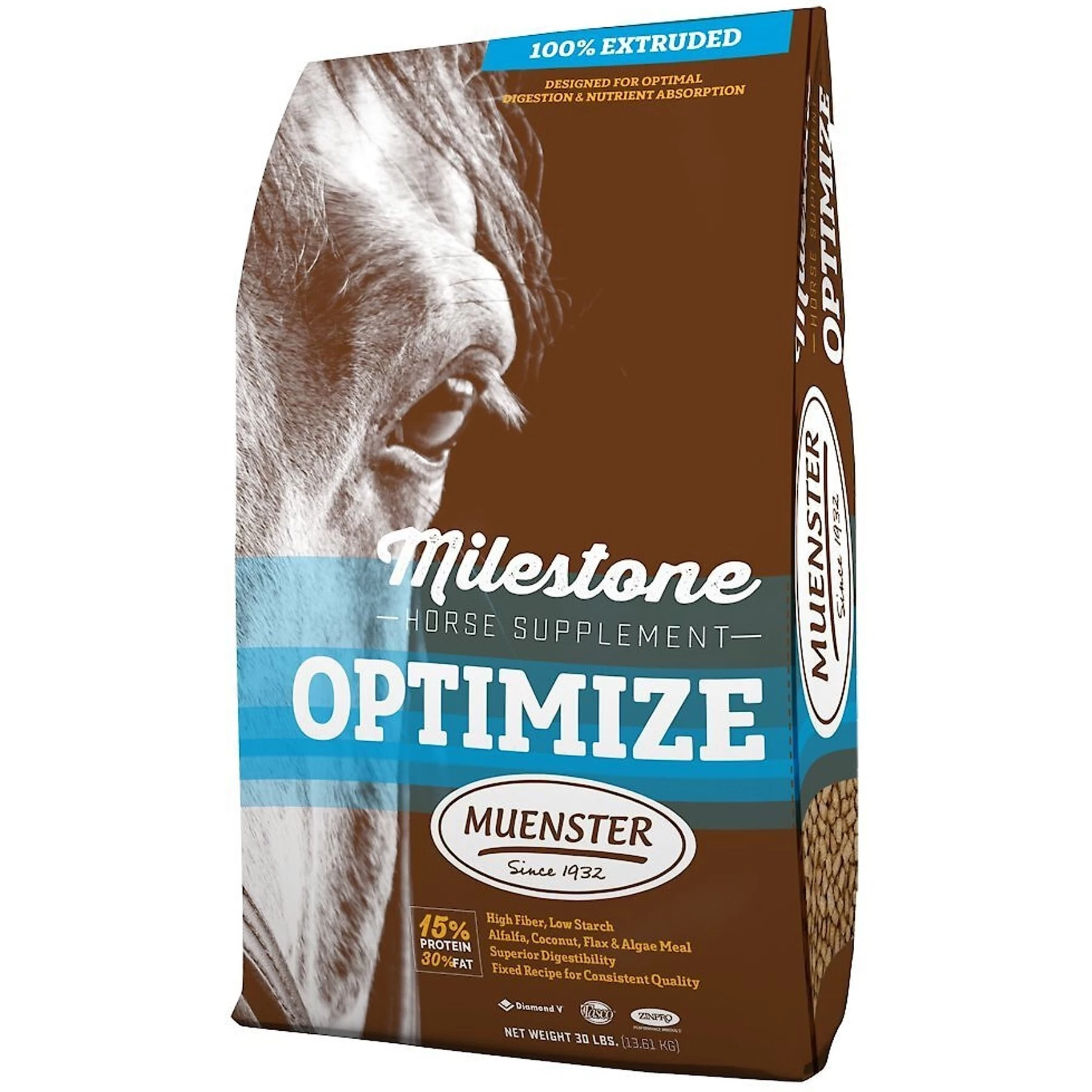 Milestone Optimize High-Fat Energy Hay Flavor Pellets Horse Supplement, 30-lb Bag 1 Milestone Optimize High-Fat Energy Hay Flavor Pellets Horse Supplement, 30-lb Bag