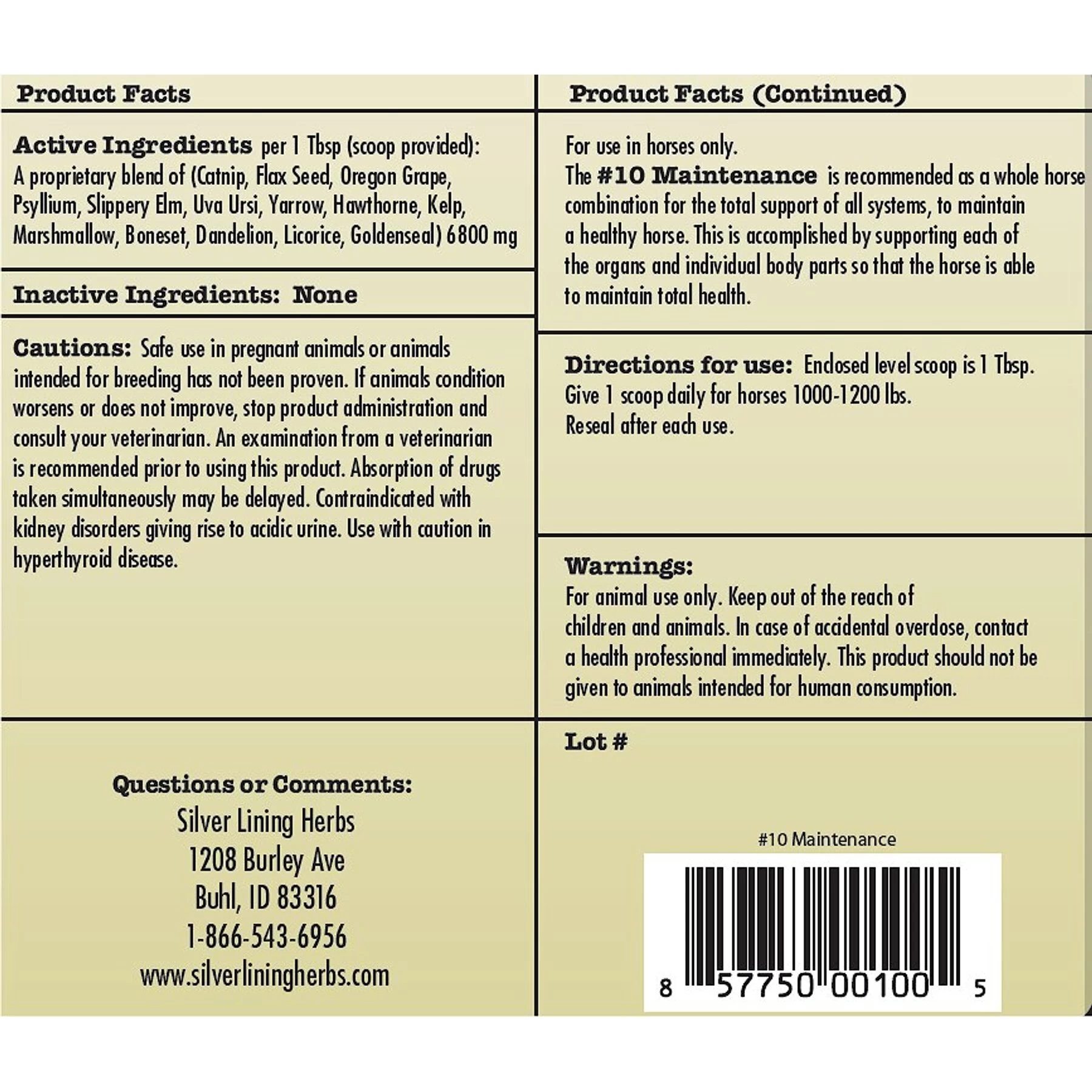 Silver Lining Herbs Total Body Maintenance Powder Horse Supplement 2 Silver Lining Herbs Total Body Maintenance Powder Horse Supplement - Image 2