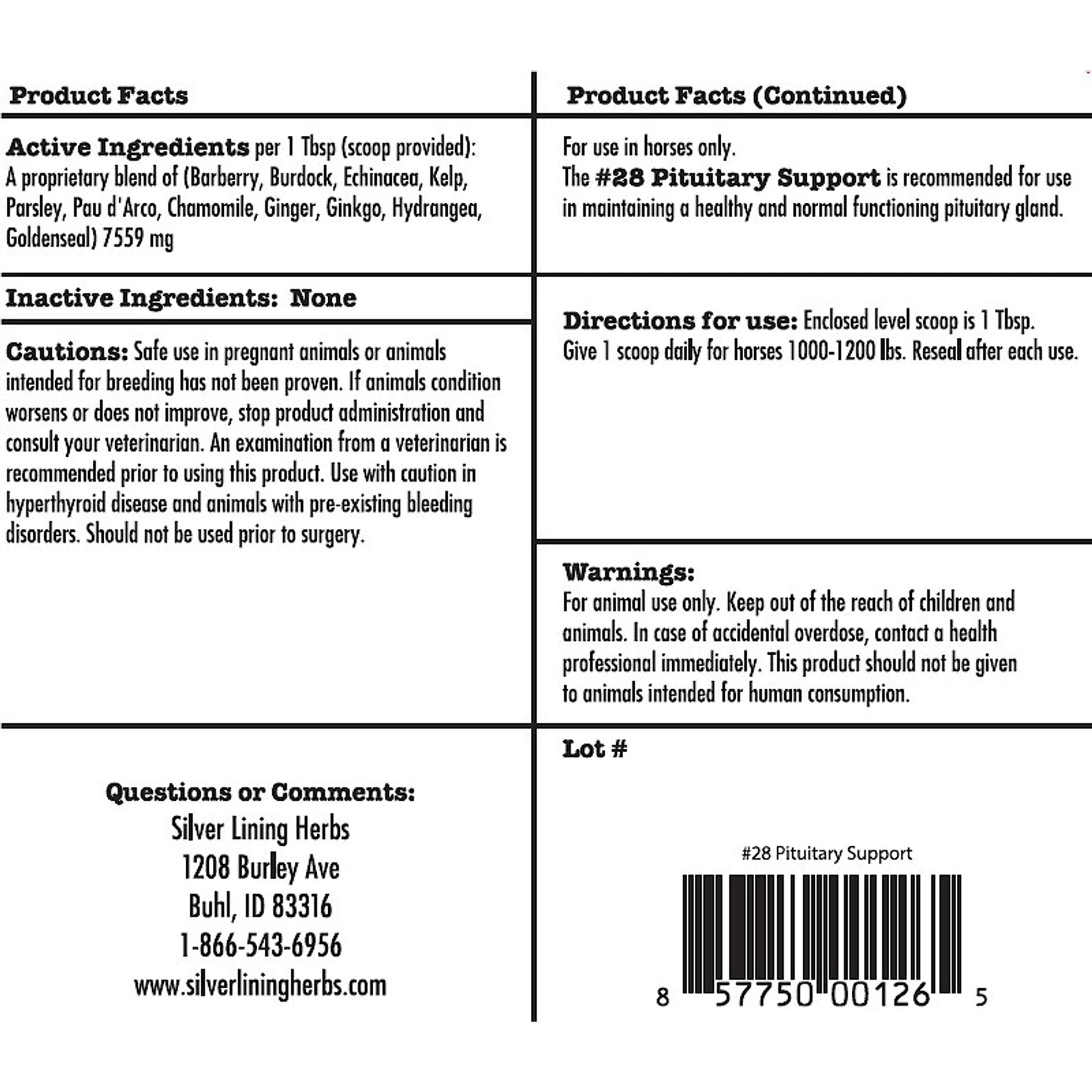 Silver Lining Herbs Pituitary Support Powder Horse Supplement, 1-lb Bag 2 Silver Lining Herbs Pituitary Support Powder Horse Supplement, 1-lb Bag - Image 2