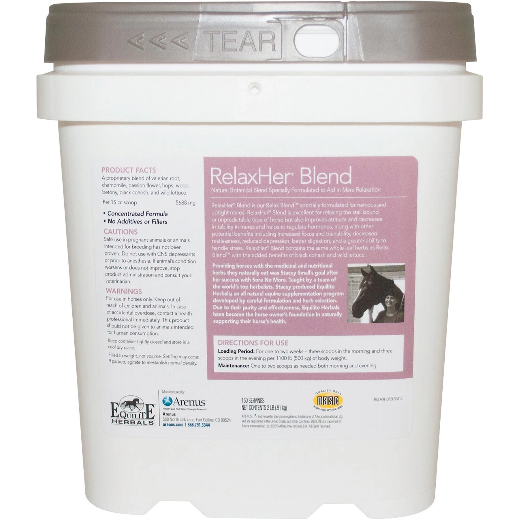 Equilite Herbals RelaxHer Blend Calming Powder Horse Supplement 2 Equilite Herbals RelaxHer Blend Calming Powder Horse Supplement - Image 2