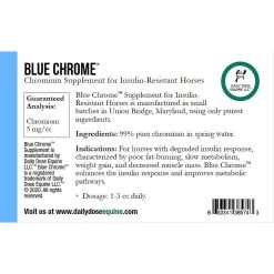 Daily Dose Equine Blue Chrome Insulin-Resistant Liquid Horse Supplement, 10-oz Bottle -Horse Supplies Shop 208385 PT2. AC SS1800 V1595254255