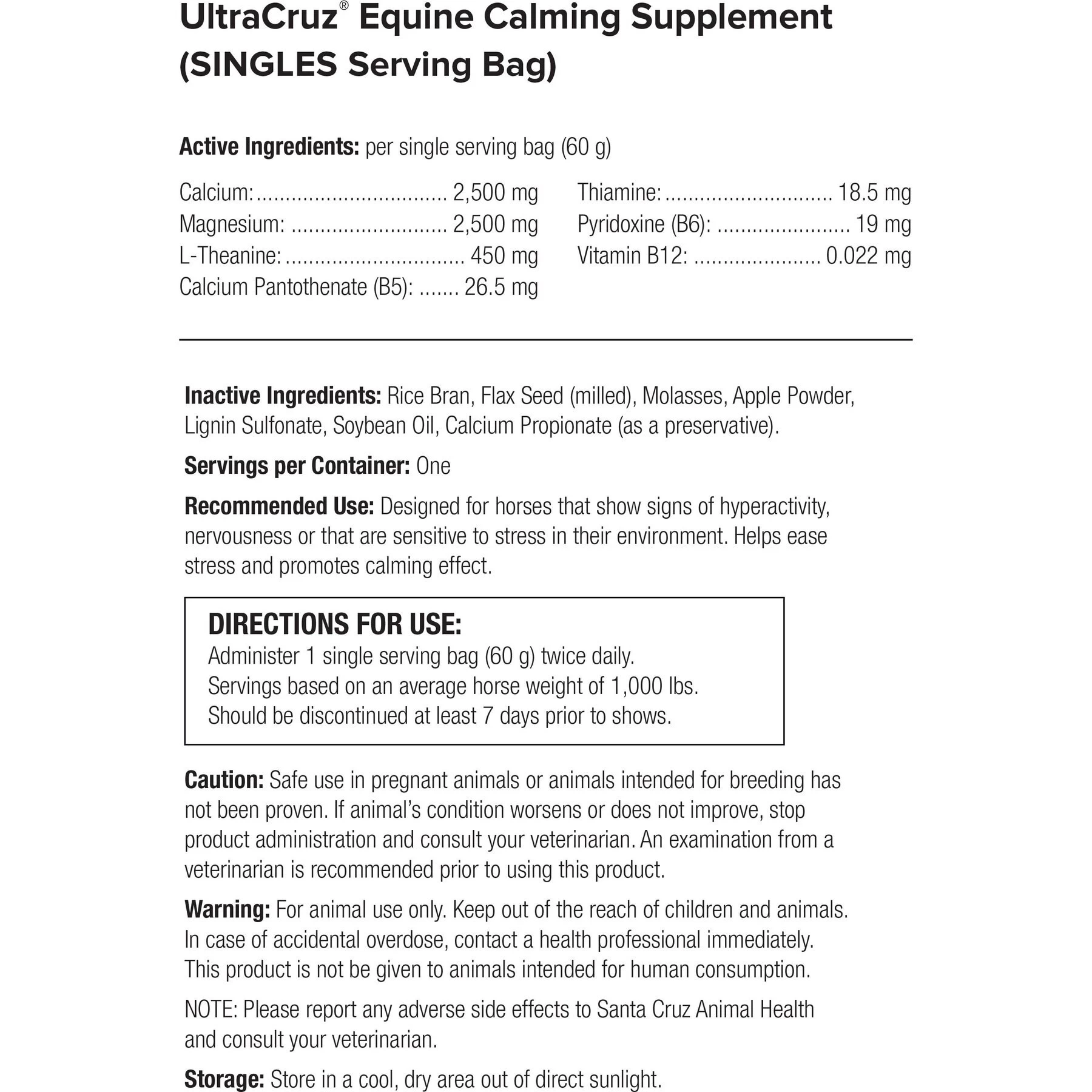 UltraCruz Calming Pellets Horse Supplement 2 UltraCruz Calming Pellets Horse Supplement - Image 2