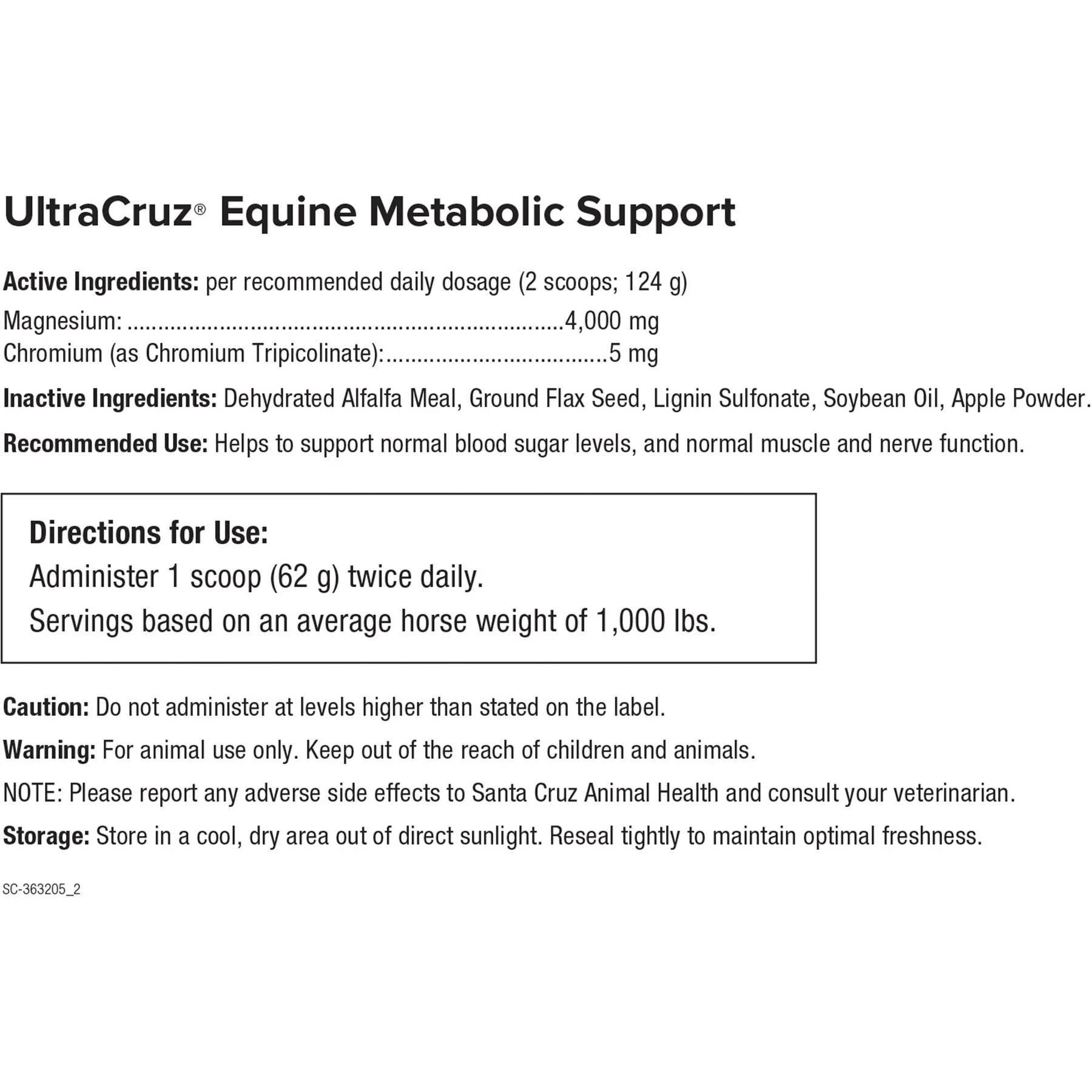 UltraCruz Metabolic Support Pellets Horse Supplement 2 UltraCruz Metabolic Support Pellets Horse Supplement - Image 2