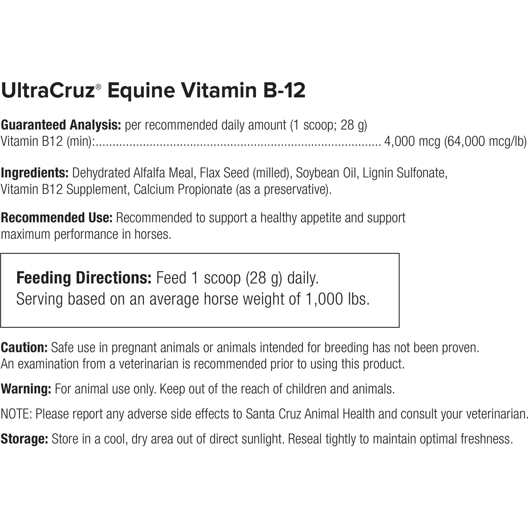 UltraCruz Vitamin B-12 Nervous System Support Pellets Horse Supplement 4 UltraCruz Vitamin B-12 Nervous System Support Pellets Horse Supplement - Image 4