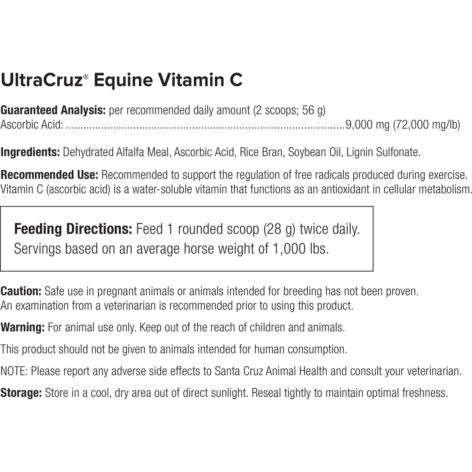 UltraCruz Vitamin C Immune Support Pellets Horse Supplement 2 UltraCruz Vitamin C Immune Support Pellets Horse Supplement - Image 2