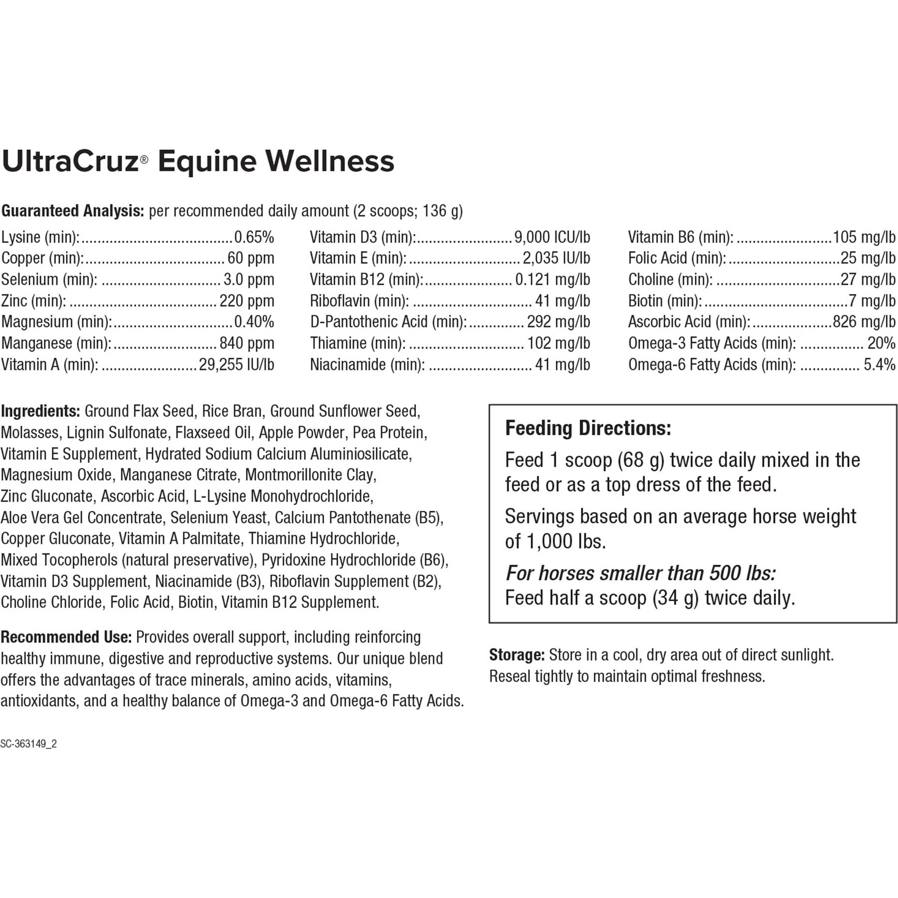 UltraCruz Wellness Comprehensive Pellets Horse Supplement 2 UltraCruz Wellness Comprehensive Pellets Horse Supplement - Image 2