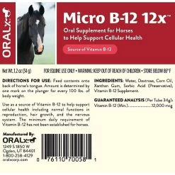 Oralx Micro B-12 12x Nervous System Support Gel Horse Supplement, 1.2-oz Syringe 3 Oralx Micro B-12 12x Nervous System Support Gel Horse Supplement, 1.2-oz Syringe -Horse Supplies Shop 212010 PT1. AC SS1800 V1575308287
