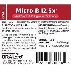 Oralx Micro B-12 5x Nervous System Support Gel Horse Supplement, 1.2-oz Syringe 3 Oralx Micro B-12 5x Nervous System Support Gel Horse Supplement, 1.2-oz Syringe -Horse Supplies Shop 212018 PT1. AC SS1800 V1575308275
