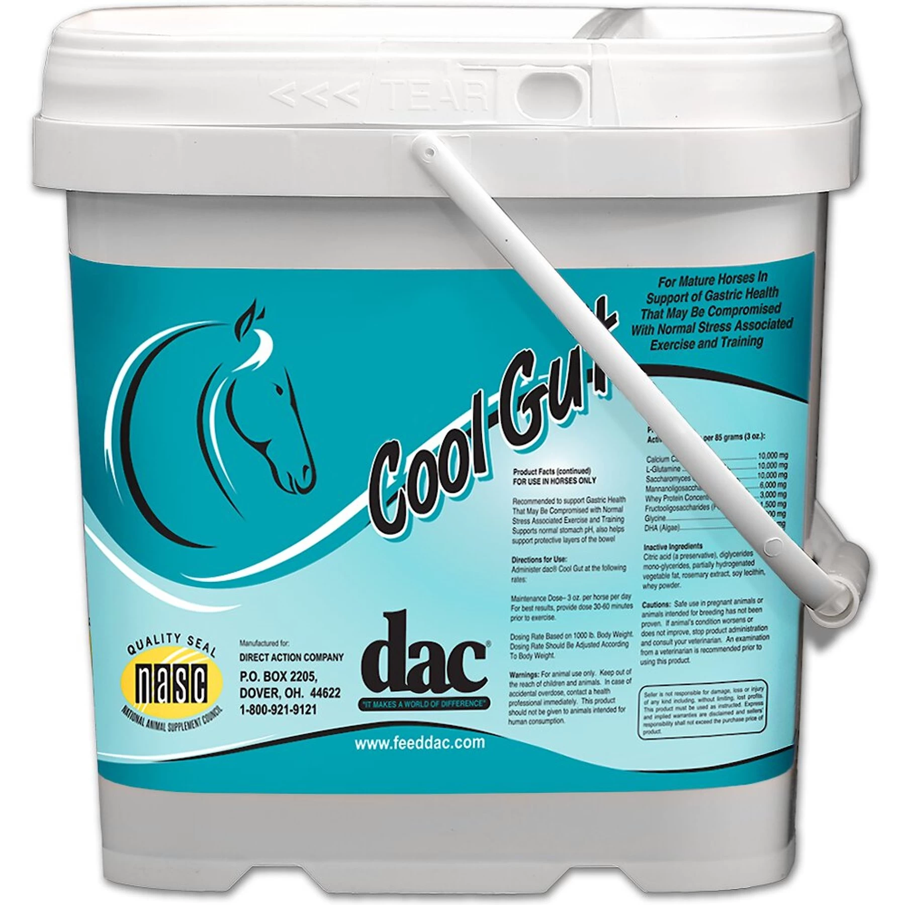 DAC Cool Gut Gastric Digestive Powder Horse Supplement, 5-lb Bucket 1 DAC Cool Gut Gastric Digestive Powder Horse Supplement, 5-lb Bucket