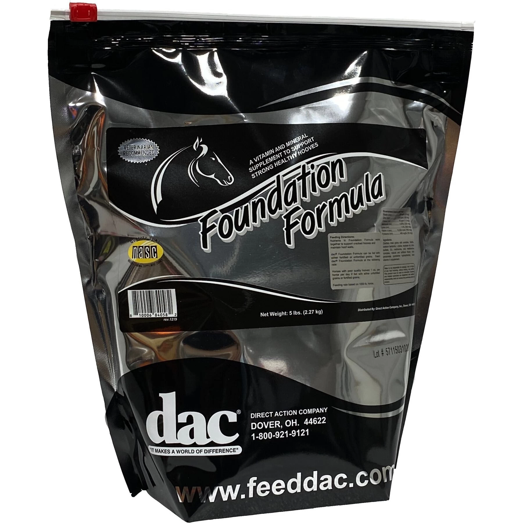 DAC Foundation Formula Hoof Health Powder Horse Supplement, 5-lb Bucket 1 DAC Foundation Formula Hoof Health Powder Horse Supplement, 5-lb Bucket
