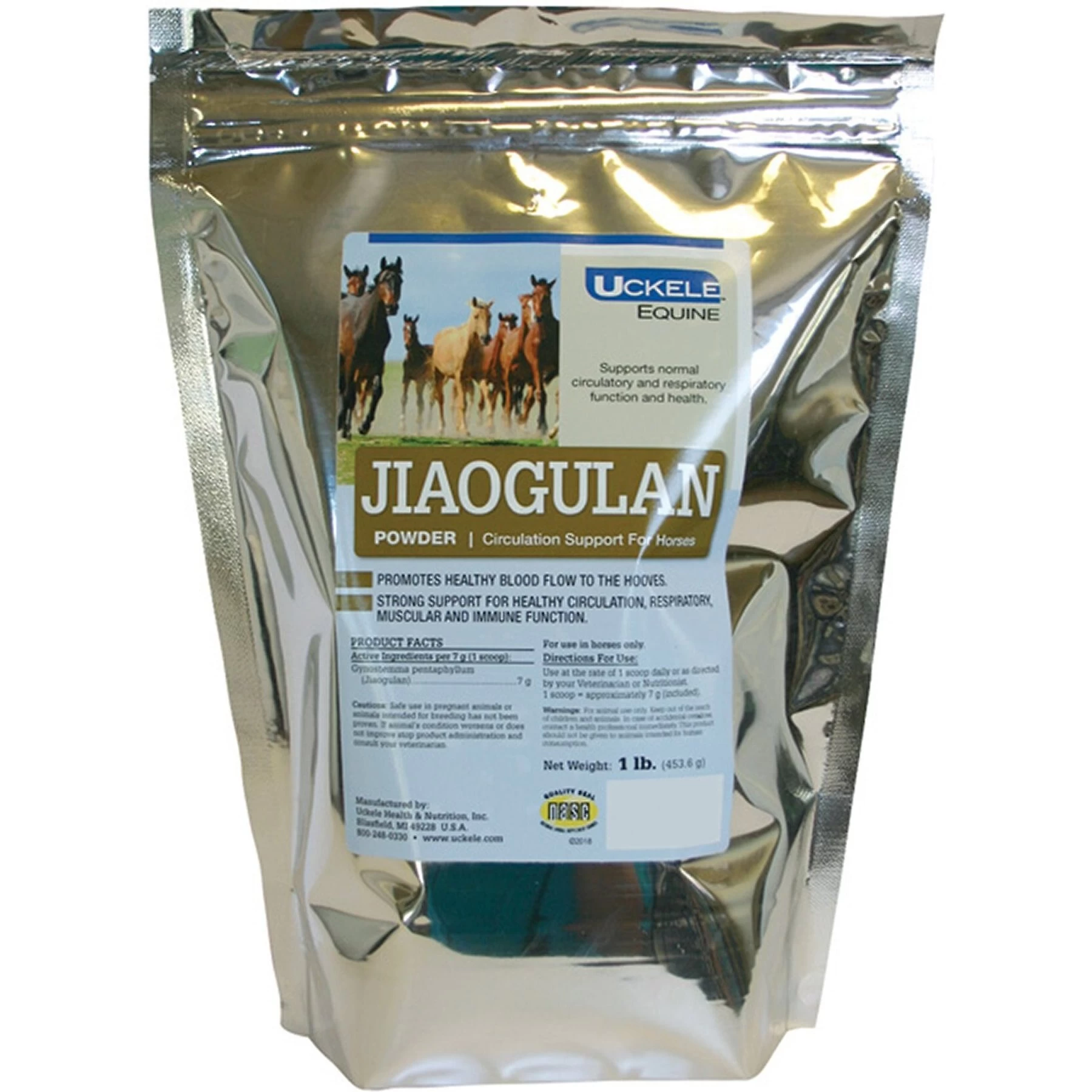 Uckele Jiaogulan Circulation Support Powder Horse Supplement, 1-lb Bag 1 Uckele Jiaogulan Circulation Support Powder Horse Supplement, 1-lb Bag