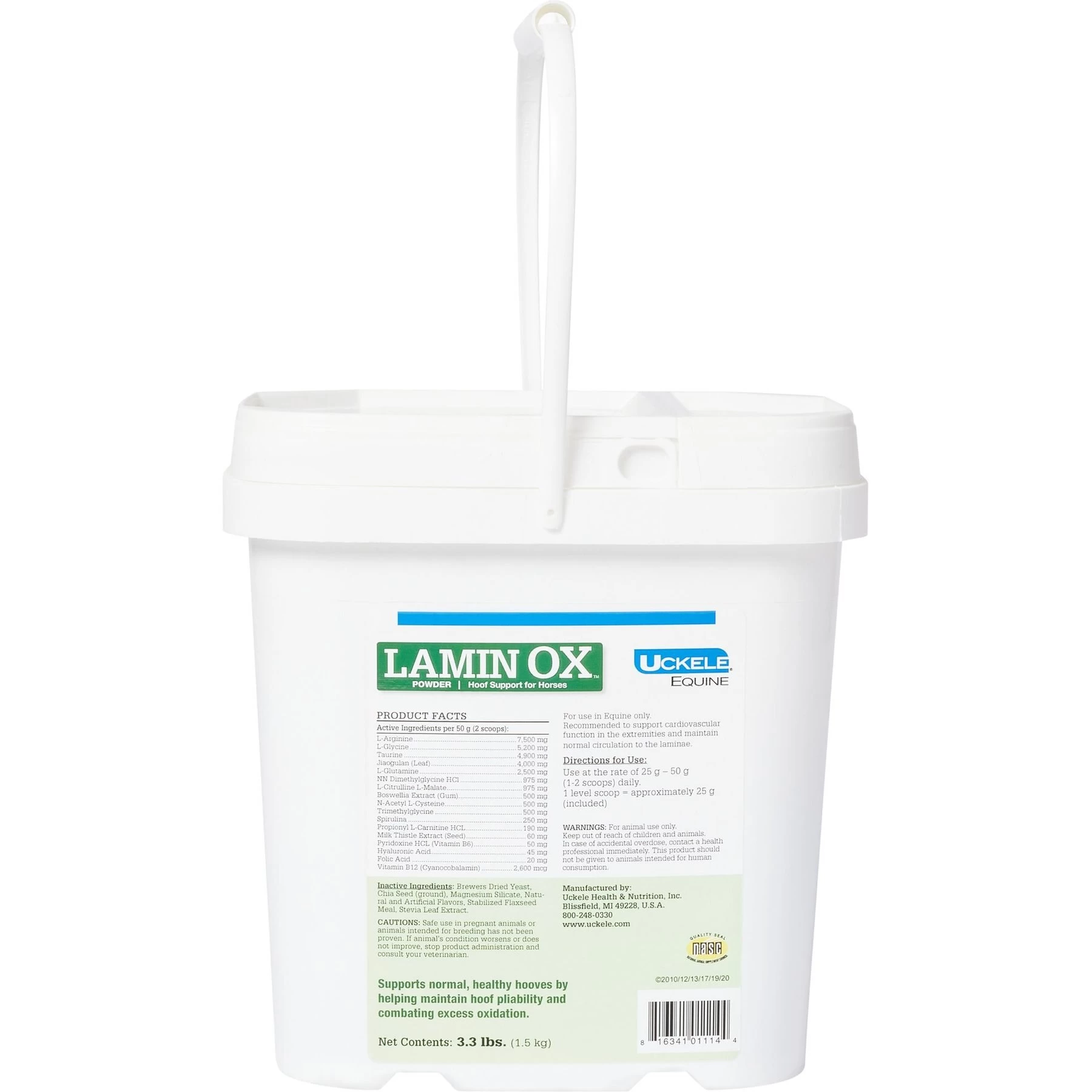 Uckele Lamin Ox Hoof Support Powder Horse Supplement, 3.3-lb Bucket 2 Uckele Lamin Ox Hoof Support Powder Horse Supplement, 3.3-lb Bucket - Image 2