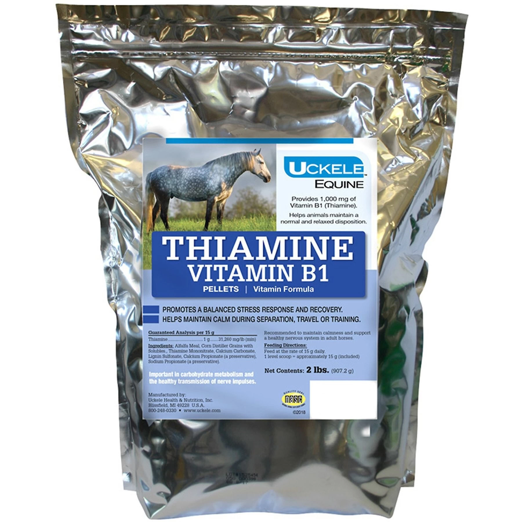 Uckele Thiamine Vitamin B1 Pellets Horse Supplement, 2-lb Bag 1 Uckele Thiamine Vitamin B1 Pellets Horse Supplement, 2-lb Bag
