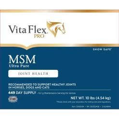 Vita Flex Pro MSM Ultra Pure Joint Support Powder Dog, Cat & Horse Supplement, 10-lb Bucket -Horse Supplies Shop 236258 PT2. AC SS1800 V1659969266