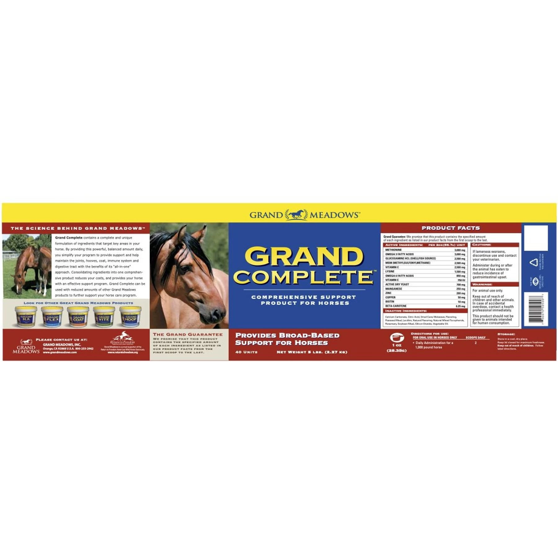 Grand Meadows Grand Complete Comprehensive Support Powder Horse Supplement 2 Grand Meadows Grand Complete Comprehensive Support Powder Horse Supplement - Image 2