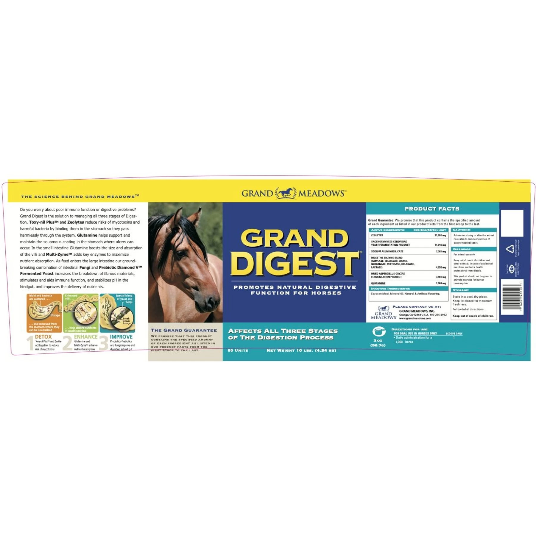 Grand Meadows Grand Digest Powder Horse Supplement 2 Grand Meadows Grand Digest Powder Horse Supplement - Image 2