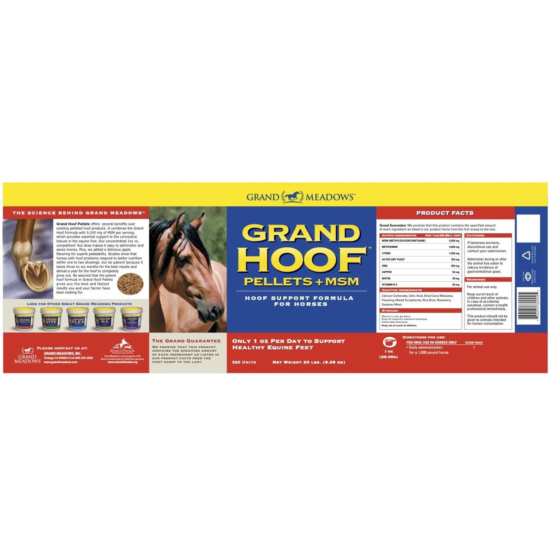 Grand Meadows Grand Hoof Pellets + MSM Hoof Support Formula Horse Supplement 2 Grand Meadows Grand Hoof Pellets + MSM Hoof Support Formula Horse Supplement - Image 2