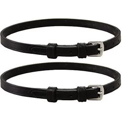 Derby Originals Premium English Leather Spur Straps With Keepers, Black