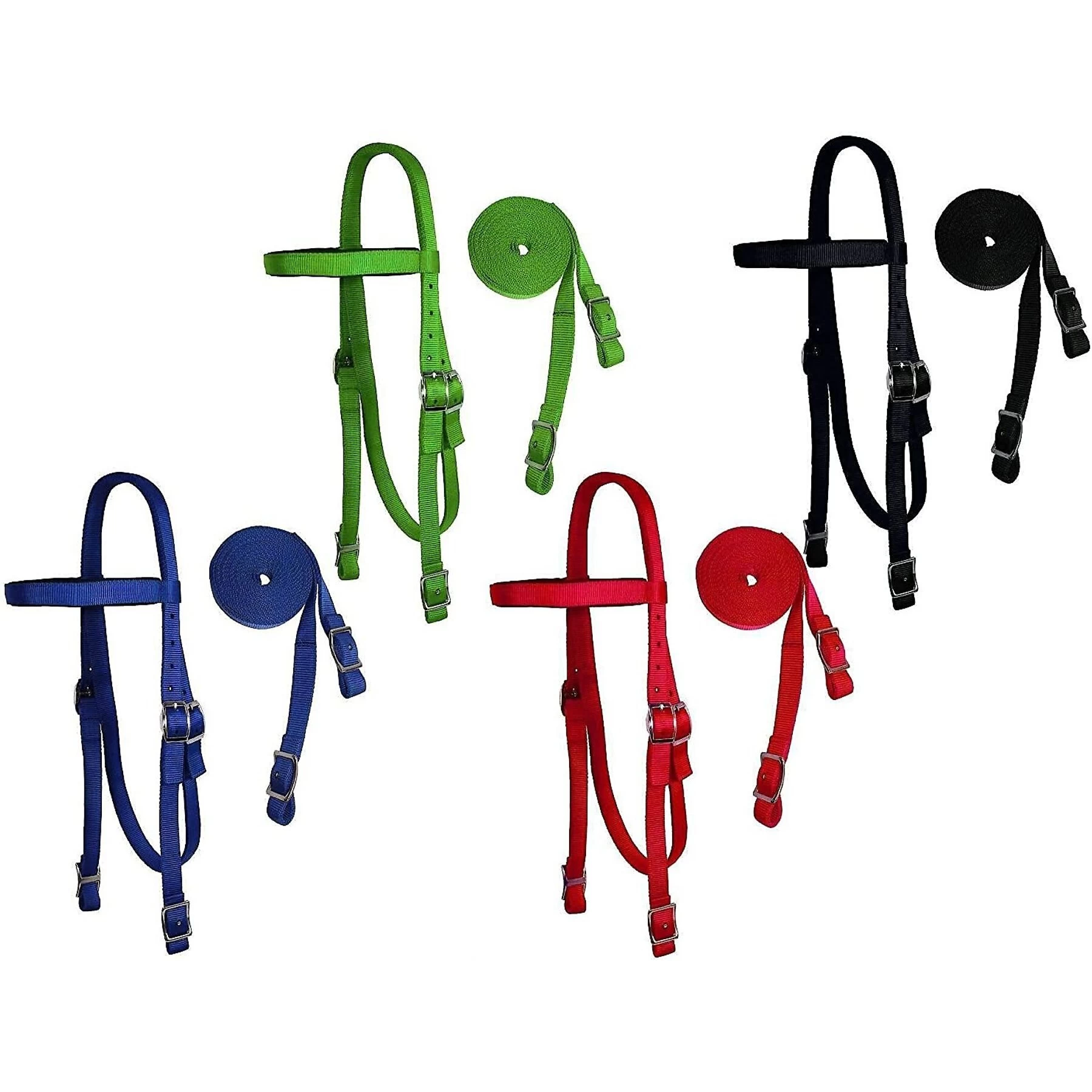 Tahoe Tack Double Layered Draft Nylon Western Horse Headstall & Reins, Draft 3 Tahoe Tack Double Layered Draft Nylon Western Horse Headstall & Reins, Draft - Image 3