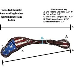 Tahoe Tack American Flag Leather Western Womens Spur Straps 5 Tahoe Tack American Flag Leather Western Womens Spur Straps -Horse Supplies Shop 245027 PT3. AC SS1800 V1598551587
