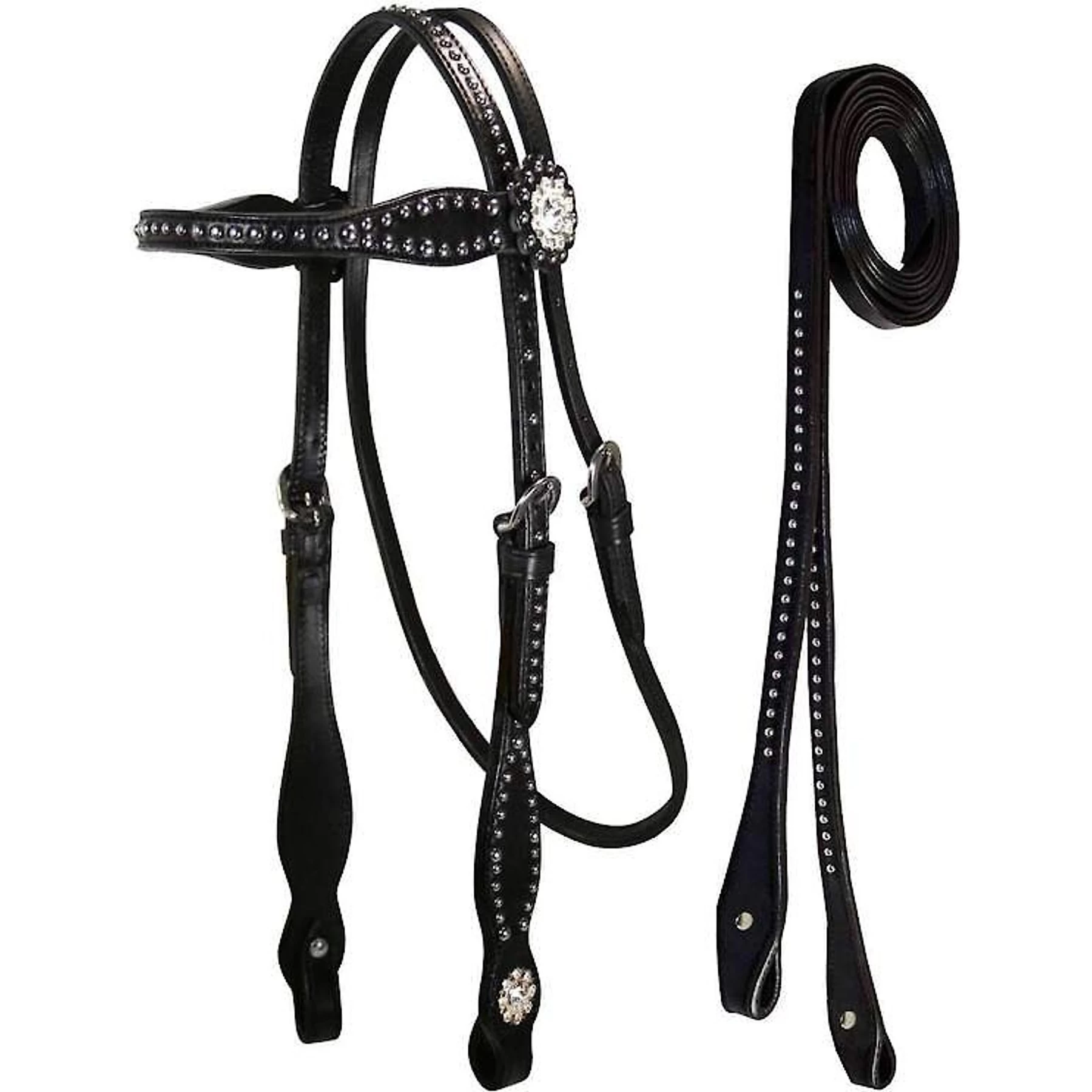 Tahoe Tack Starry Night Studded Horse Headstall & Reins, Full 1 Tahoe Tack Starry Night Studded Horse Headstall & Reins, Full