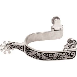 Weaver Leather Engraved Band & Black Background Men's Spurs