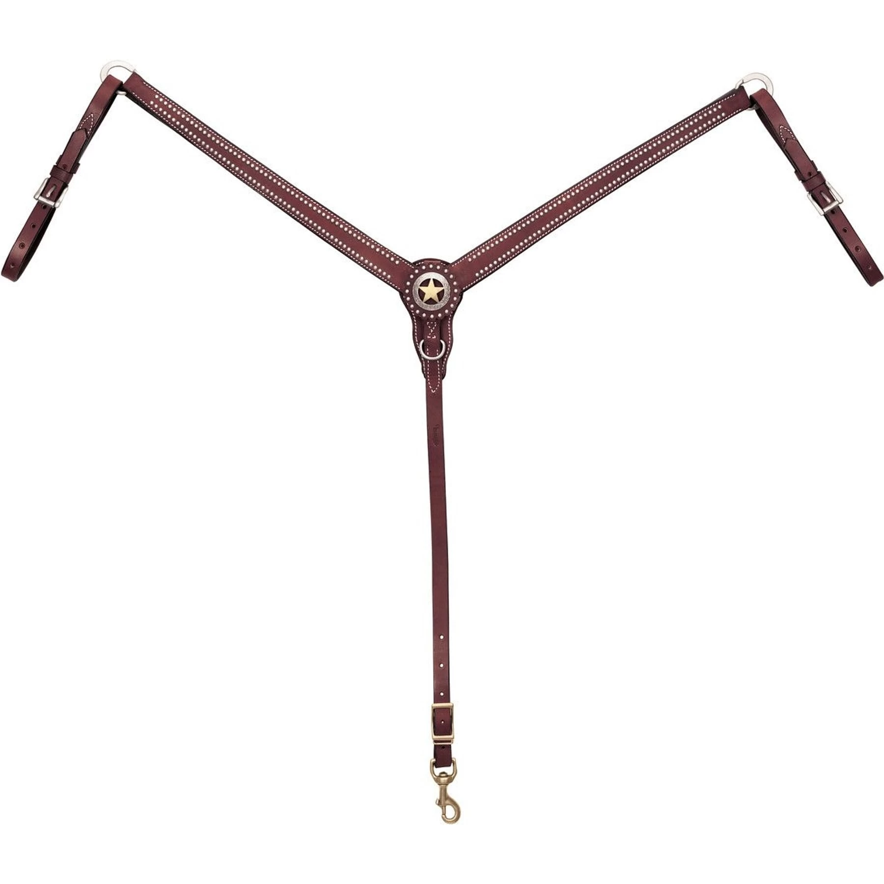 Weaver Leather Texas Star Tapered Ring-in-Center Horse Breast Collar 1 Weaver Leather Texas Star Tapered Ring-in-Center Horse Breast Collar