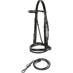 Horze Equestrian Weston Snaffle Horse Bridle, Black