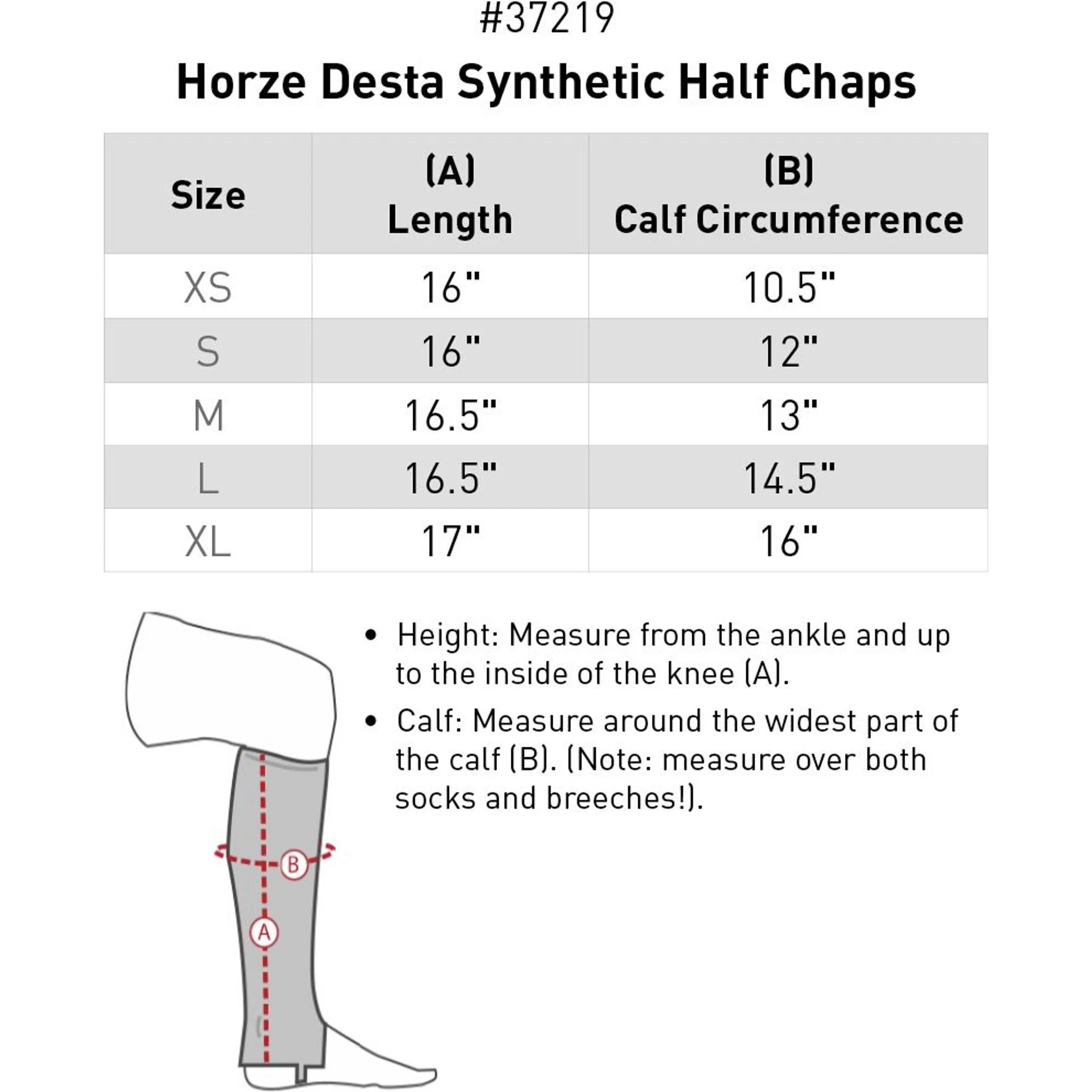 Horze Equestrian Desta Synthetic Half Chaps, Black 2 Horze Equestrian Desta Synthetic Half Chaps, Black - Image 2